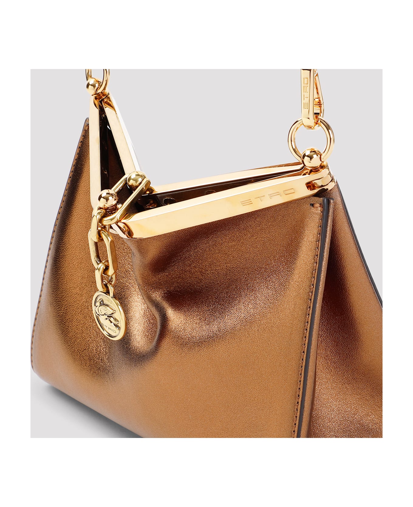 Etro Small Vela Leather Bag - Bronzo