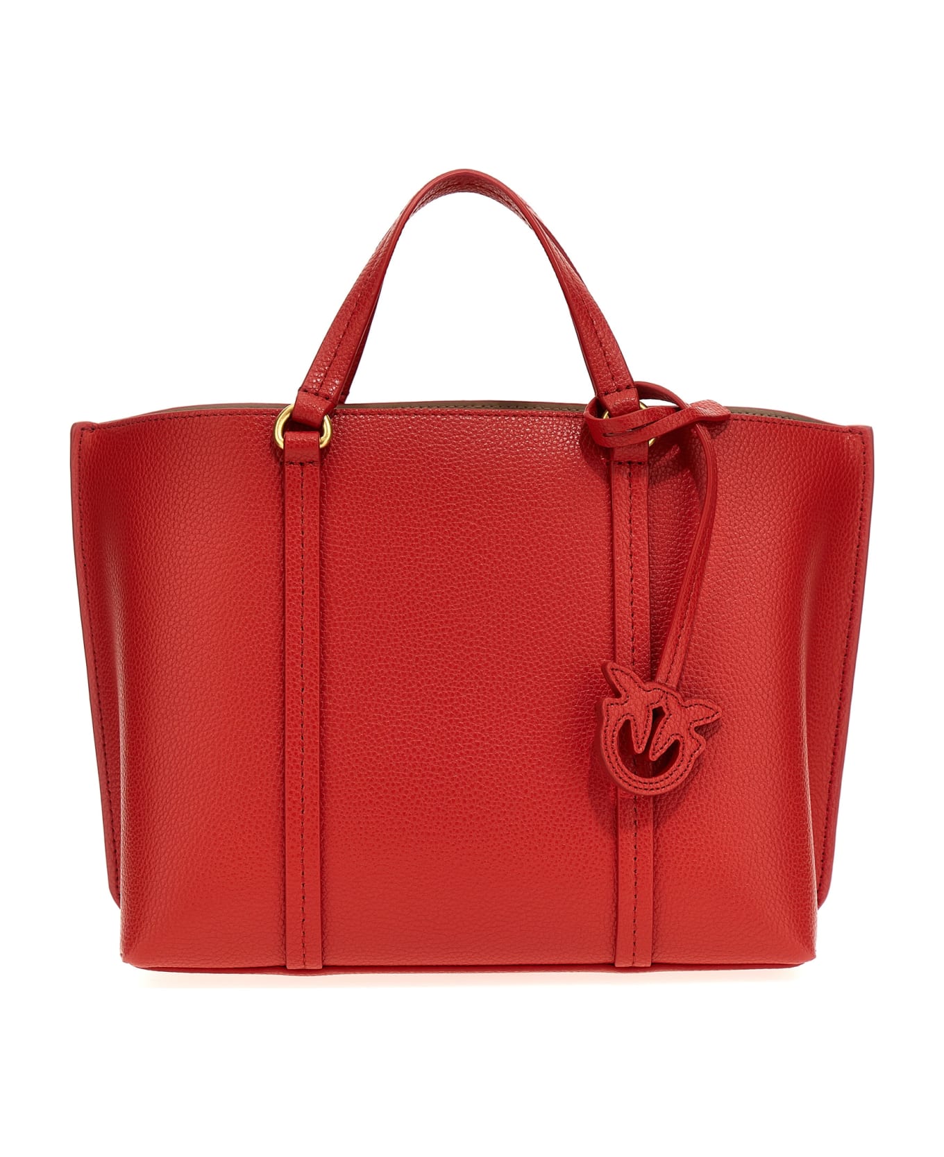 Pinko Classic Leather Shopper Bag - Red トートバッグ