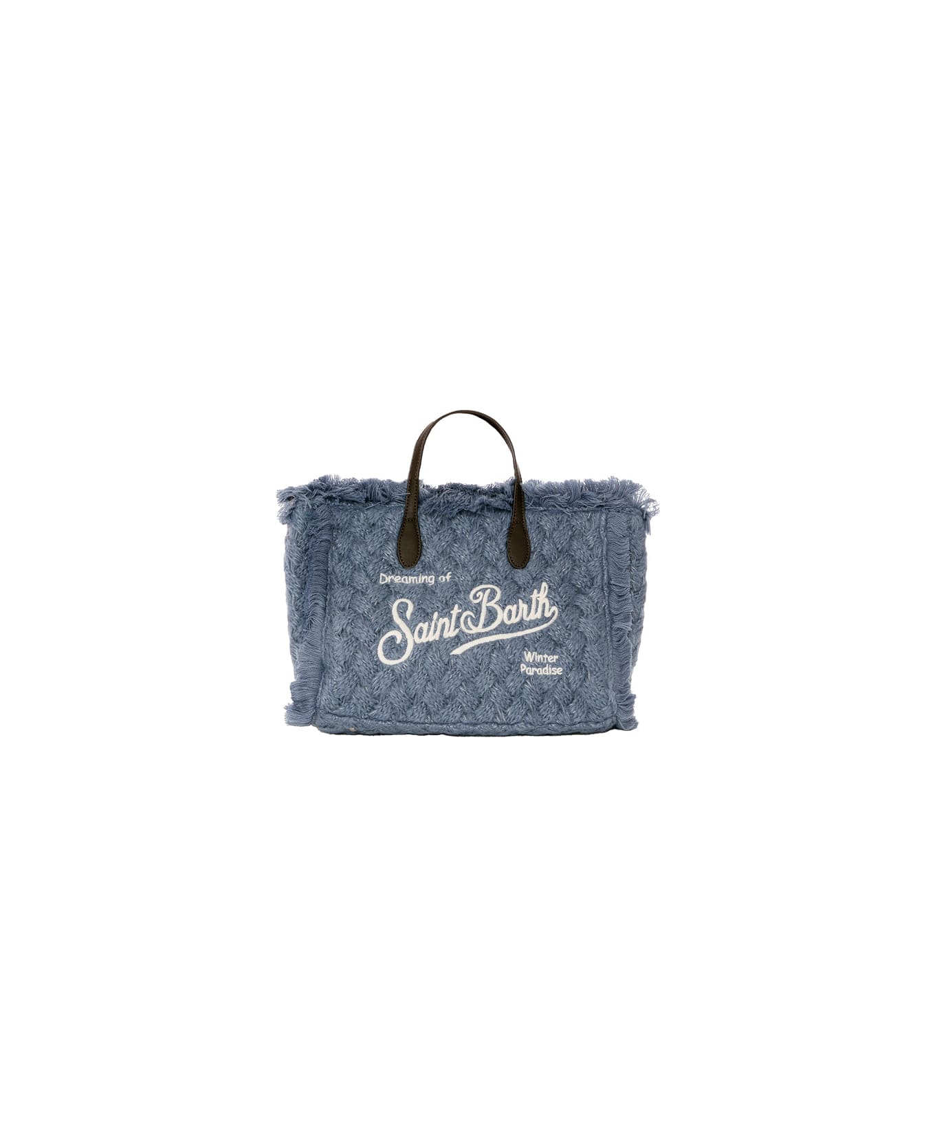 MC2 Saint Barth Colette Wooly Light Blue Braided Handbag - BLUE
