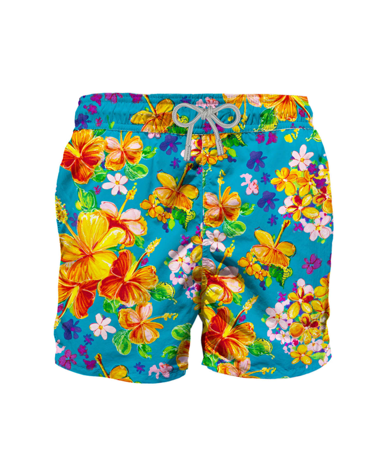 MC2 Saint Barth Man Classic Swim Shorts With Flower Print