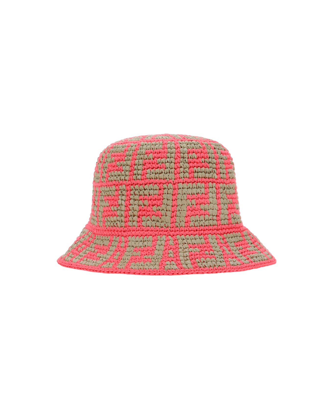 Fendi Raffia Ff Bucket Hat - Pink Dalia