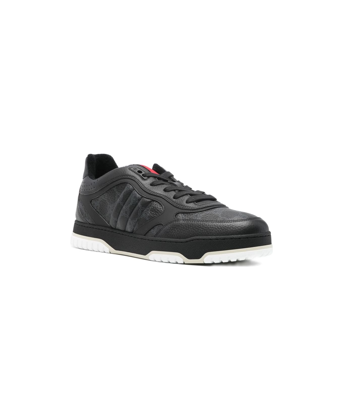 Gucci Re-web Leather Sneakers - Black