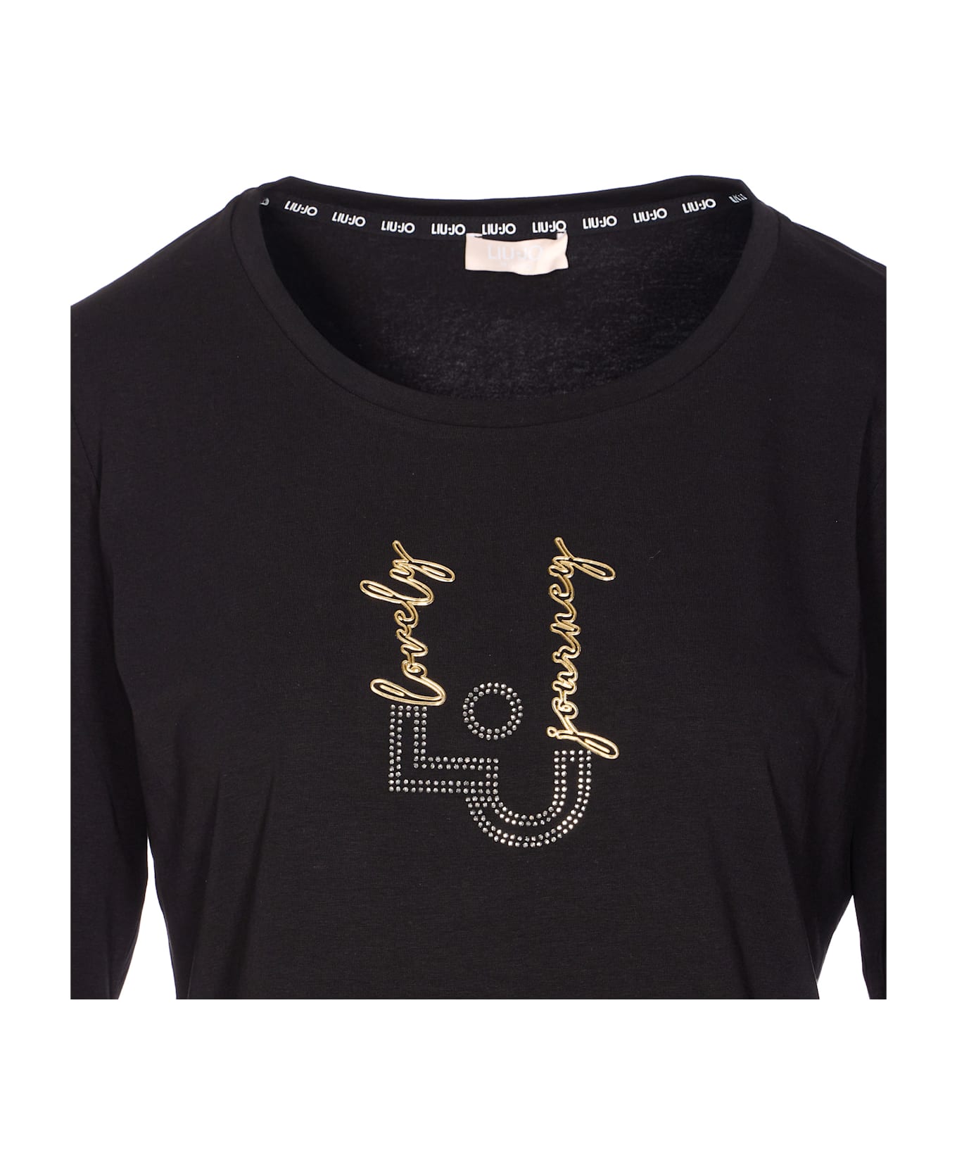 Liu-Jo Logo Long Sleeves T-shirt - Black