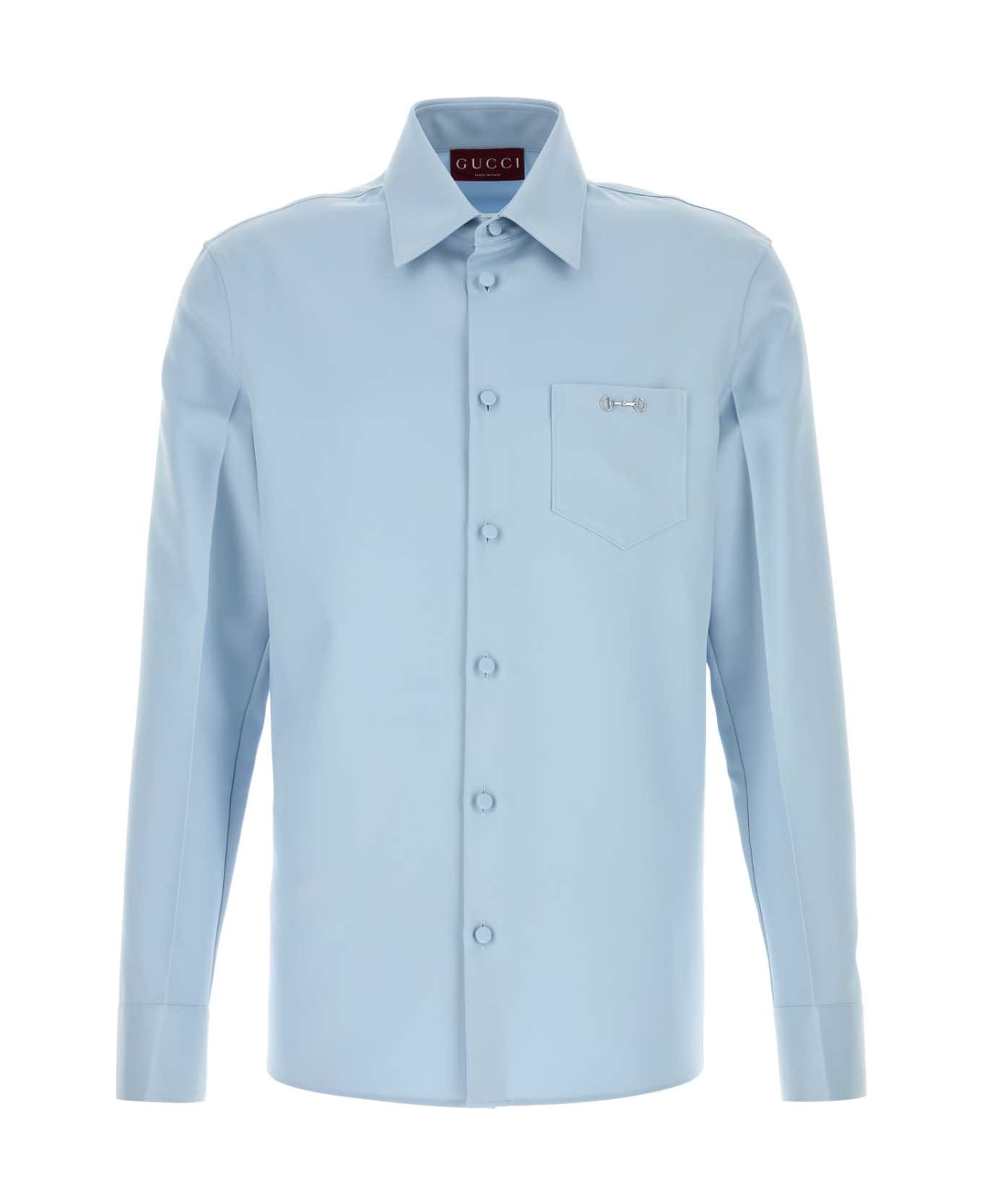 Gucci Pastel Light-blue Tech Panama Shirt - STONEGREY