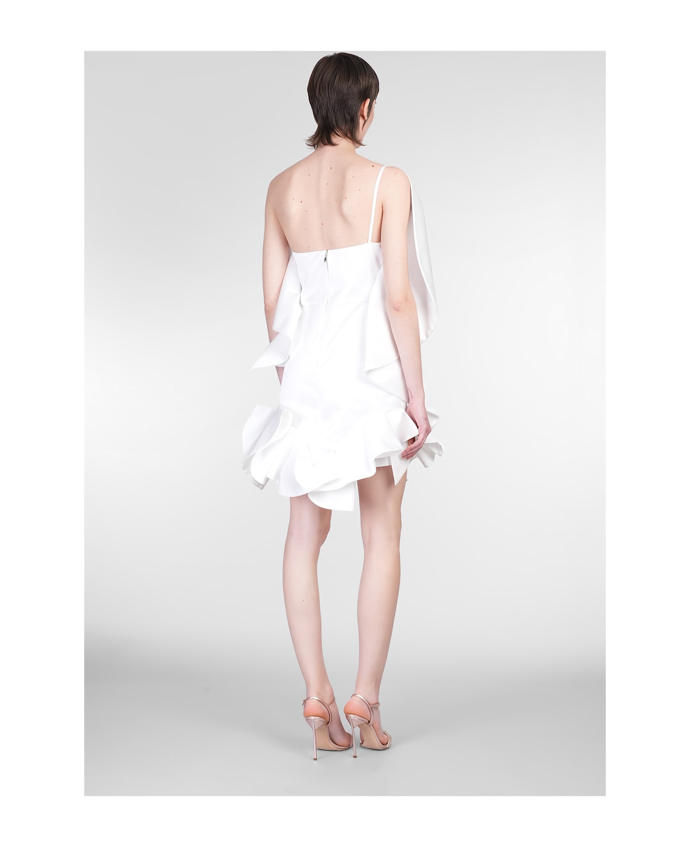 Del Core Mini Dress In White Polyester - white