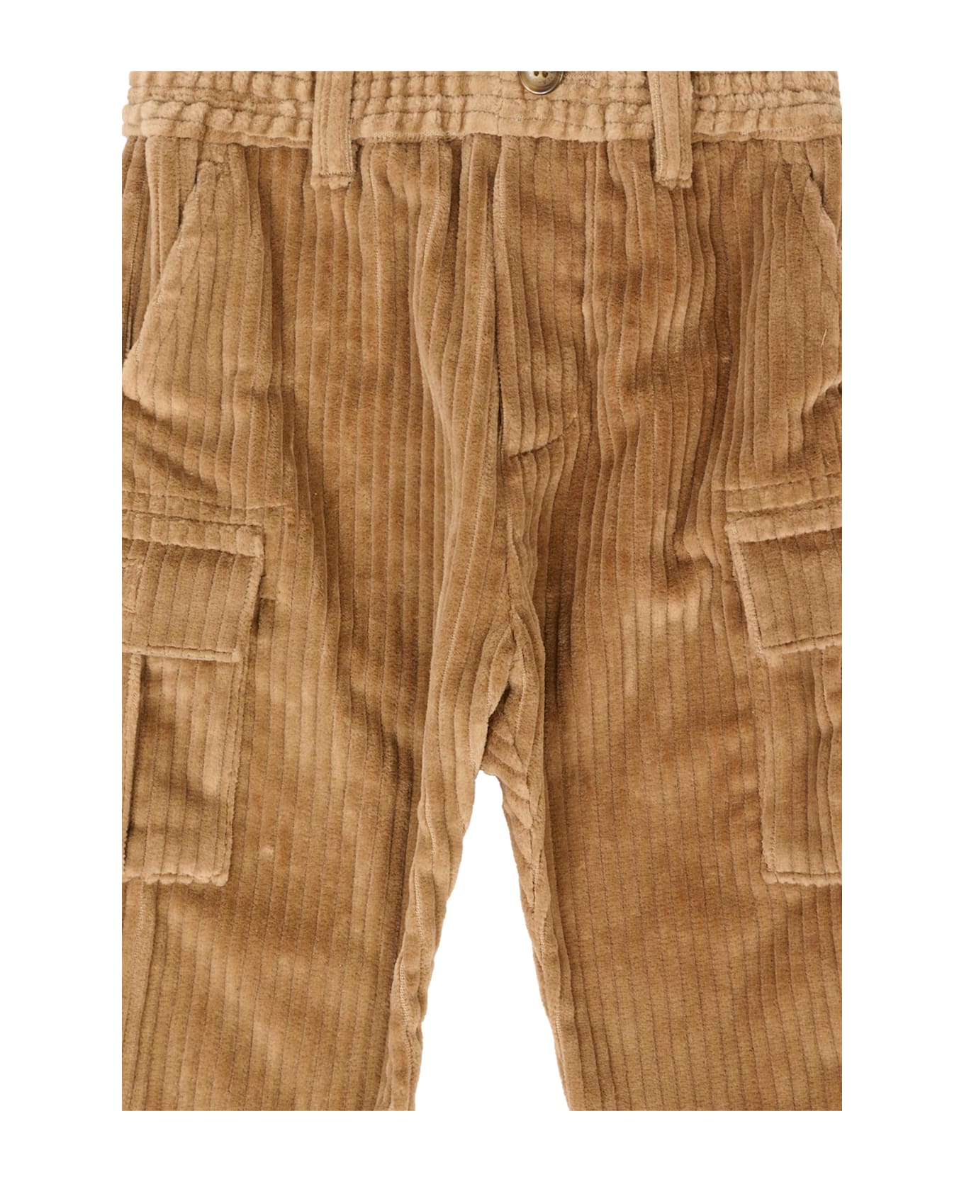 Dolce 
Gabbana Brown Trousers For Baby Boy With Patch - Brown