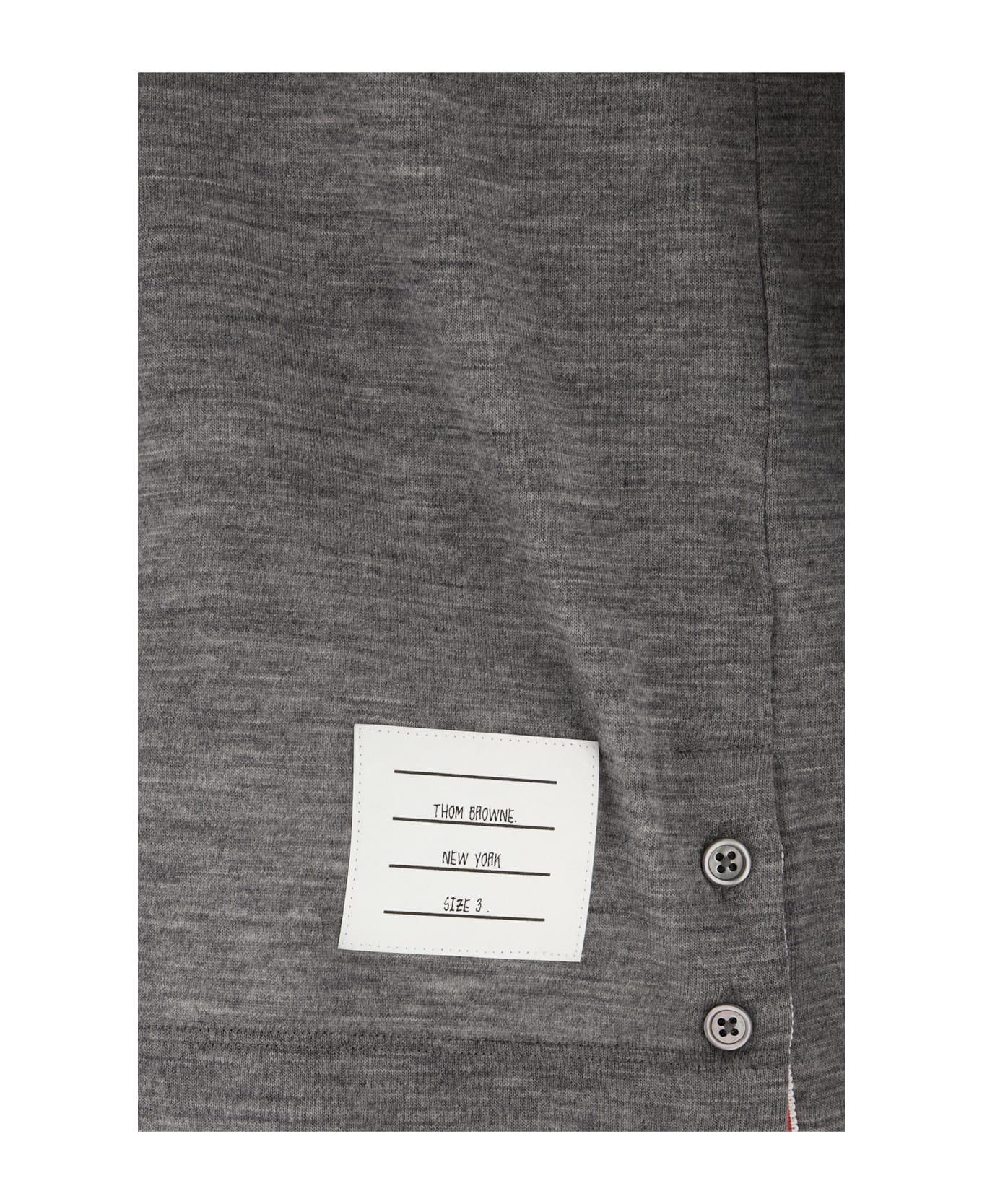 Thom Browne Dark Grey Stretch Wool T-shirt - MEDGREY