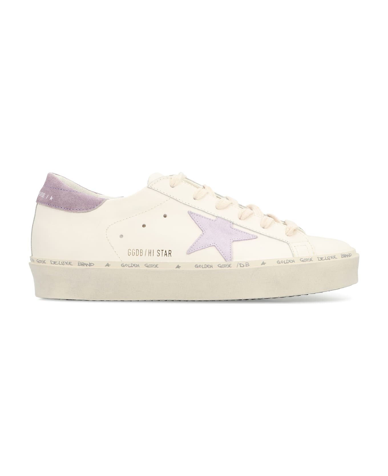 Golden Goose Hi Star Leather Platform Sneakers - White