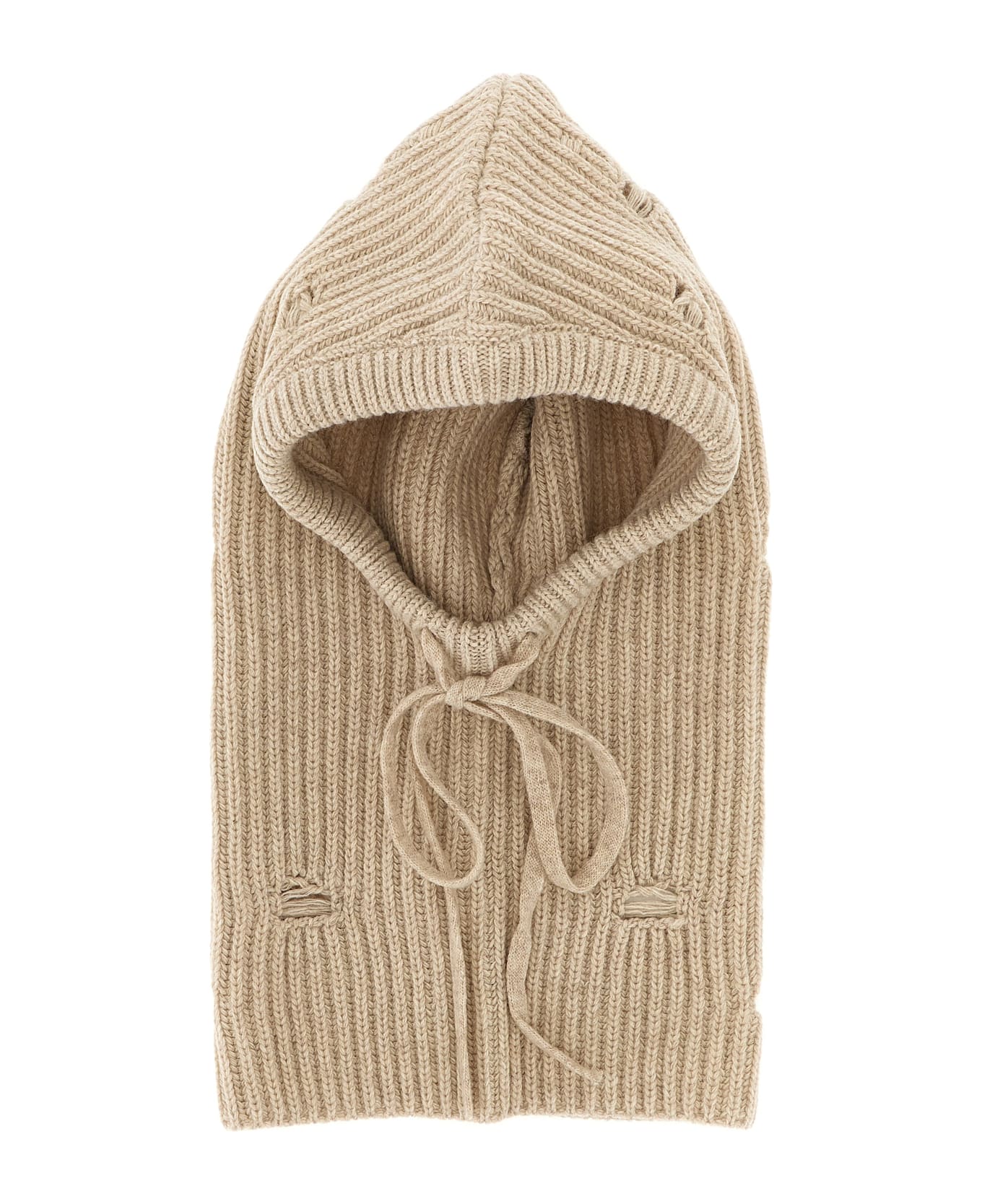MM6 Maison Margiela Distressed Wool Balaclava - Beige
