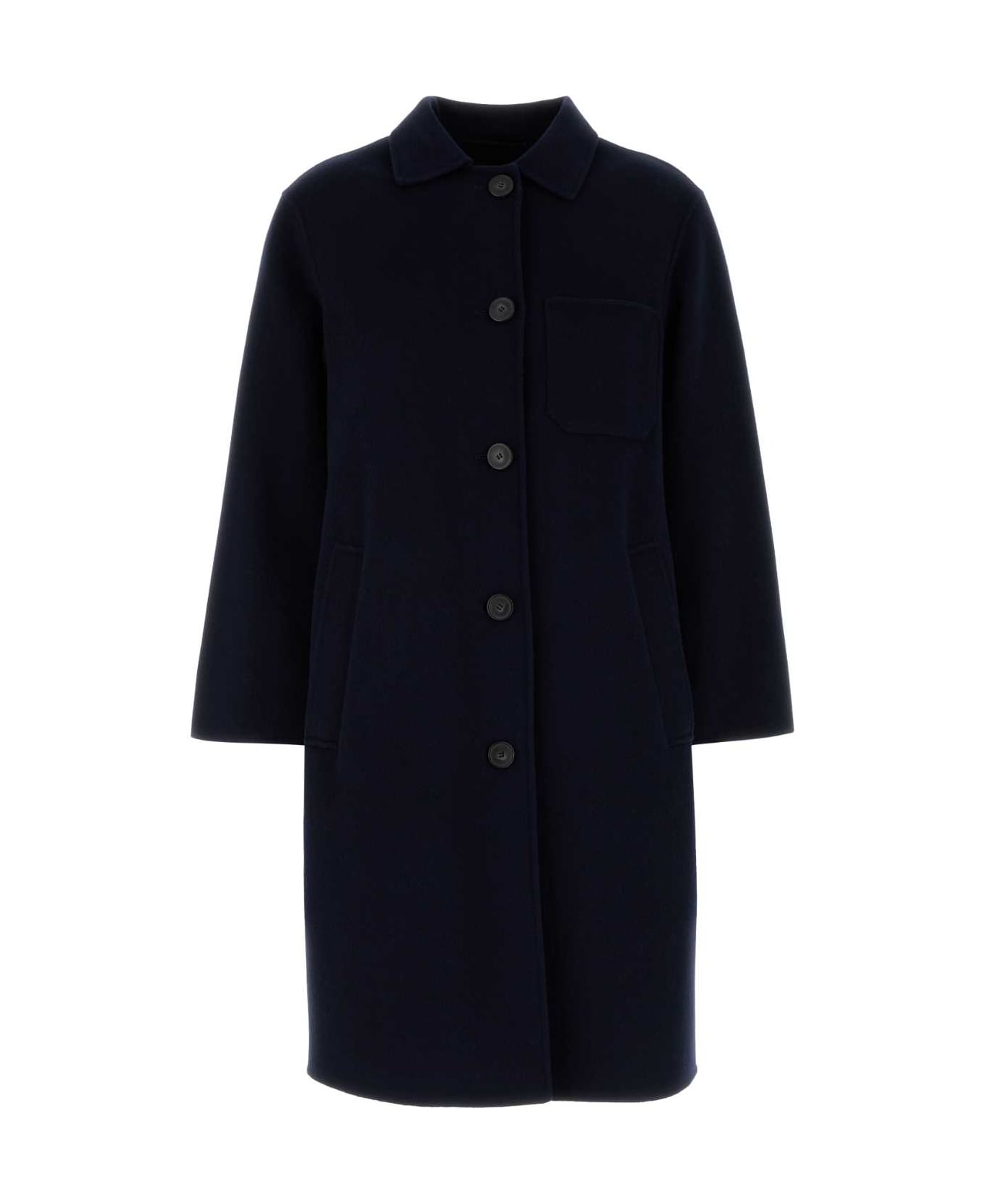 Weekend Max Mara Midnight Blue Wool Zenone Coat - BLU