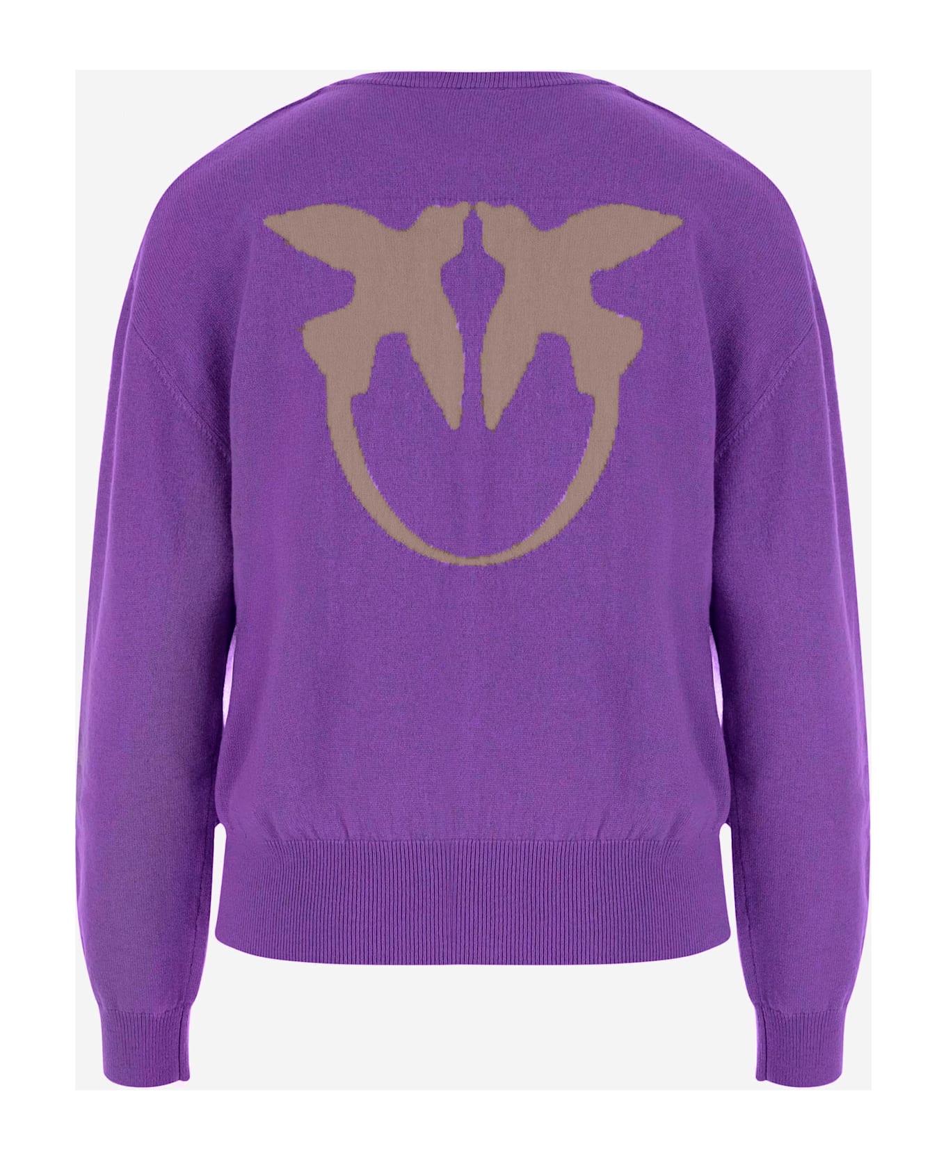 Pinko Wool And Cashmere Logo Sweater - Purple