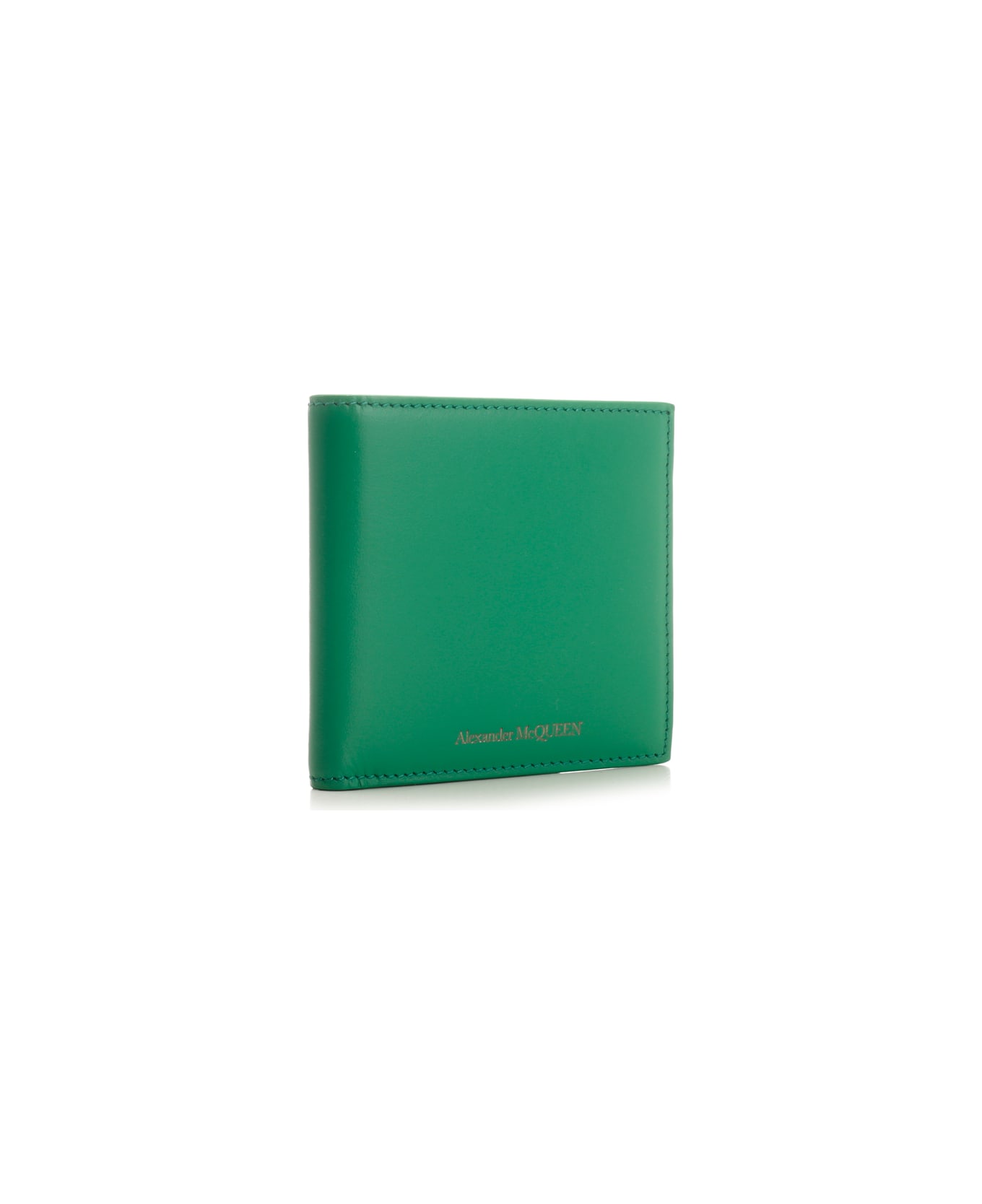 Alexander McQueen Leather Wallet With Logo - Green