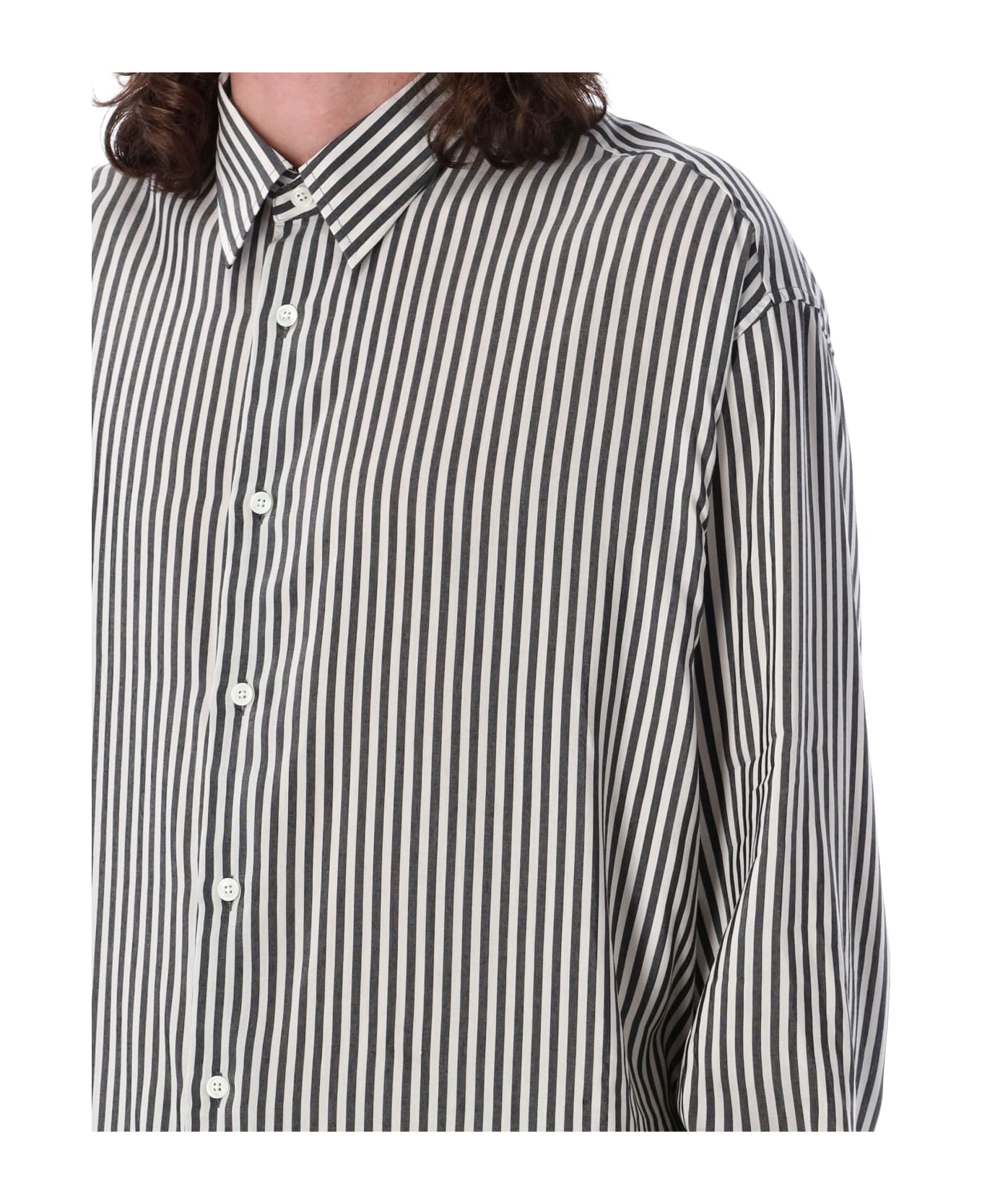 Ami Alexandre Mattiussi Striped Shirt - CHALK/BLACK