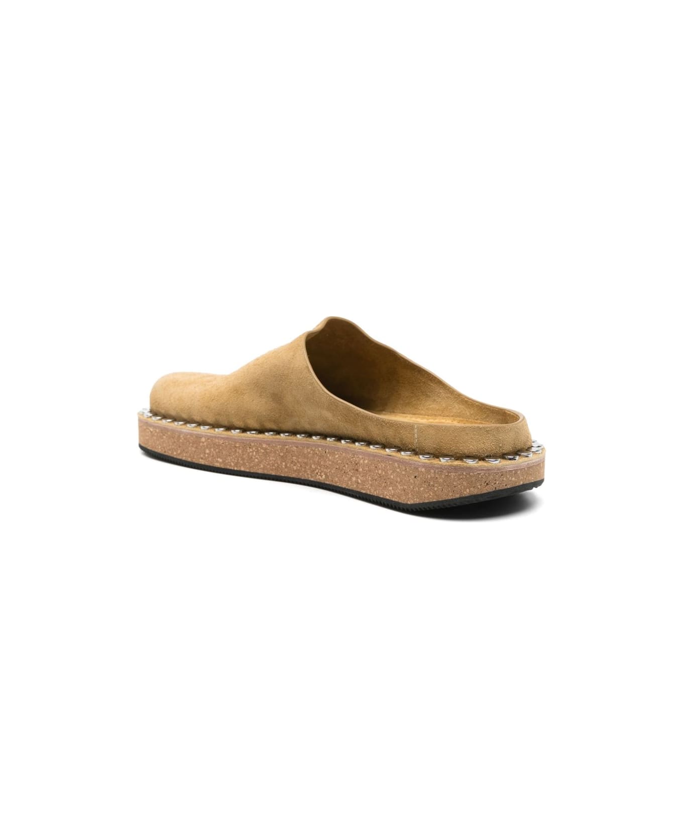 Loewe Rivet Suede Mules - Beige