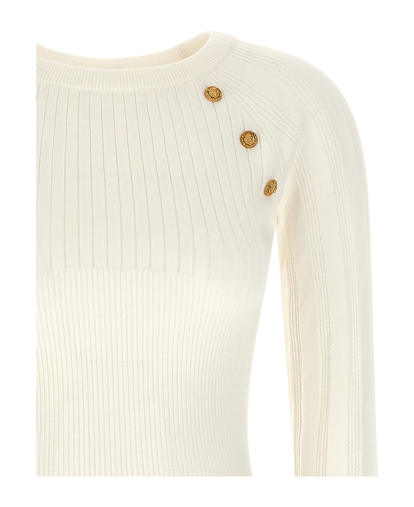 Balmain 3 Buttons Sweater - White