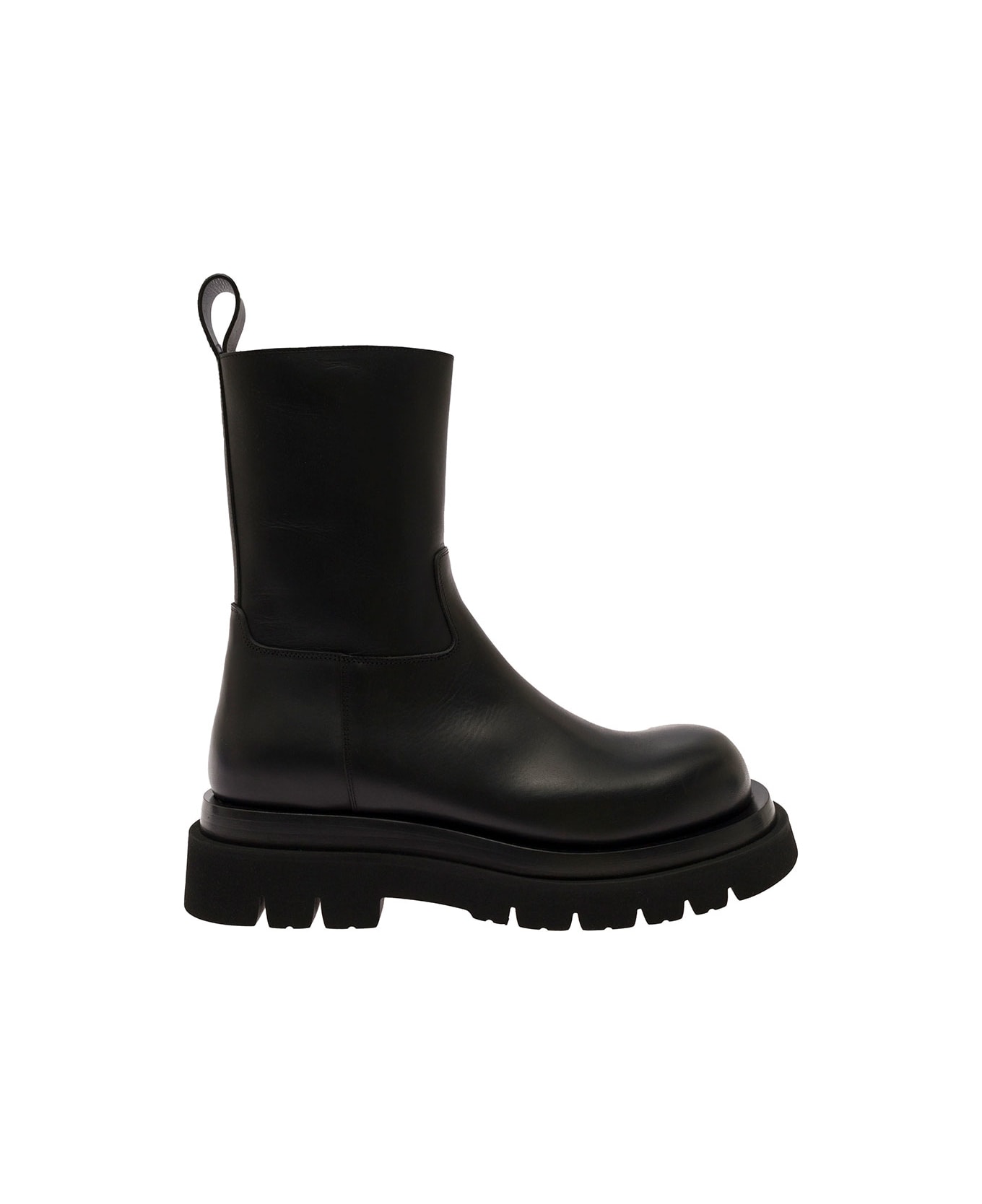 Bottega Veneta 'new Lug' Black Chelsea Boot With Chunky Platform In Leather Man - Black