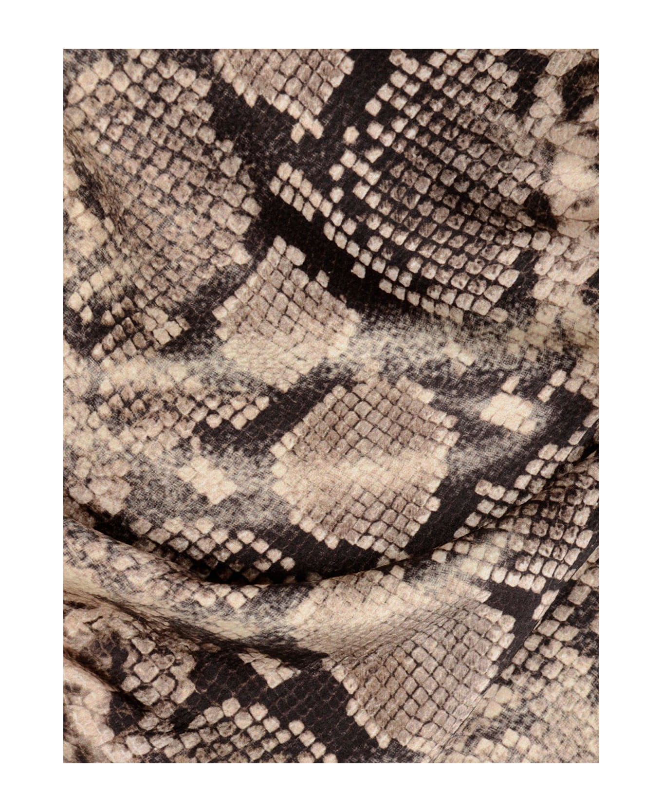 Acne Studios Satin Python Printed Dress - Brown