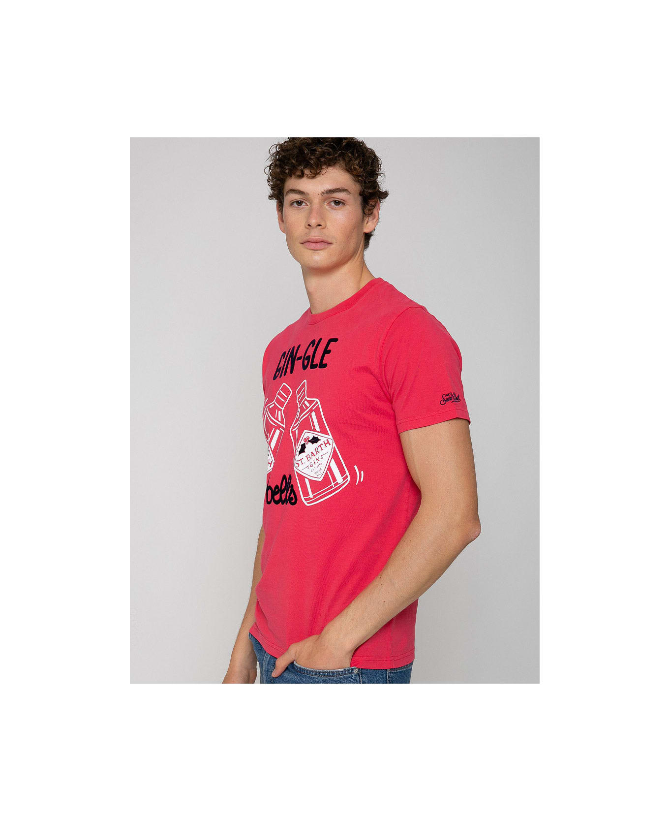 MC2 Saint Barth Man T-shirt Gin-gle Bells Print - RED