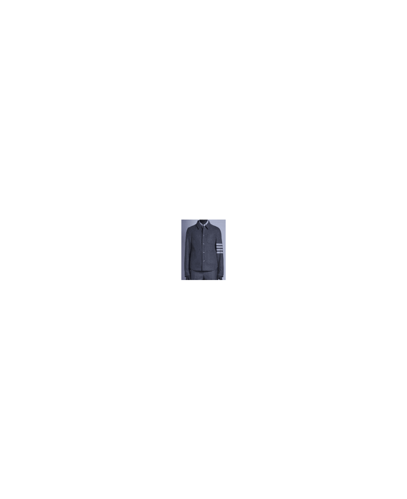 Thom Browne 
4 Bar
 Grey Wool Blend Jacket - Grey