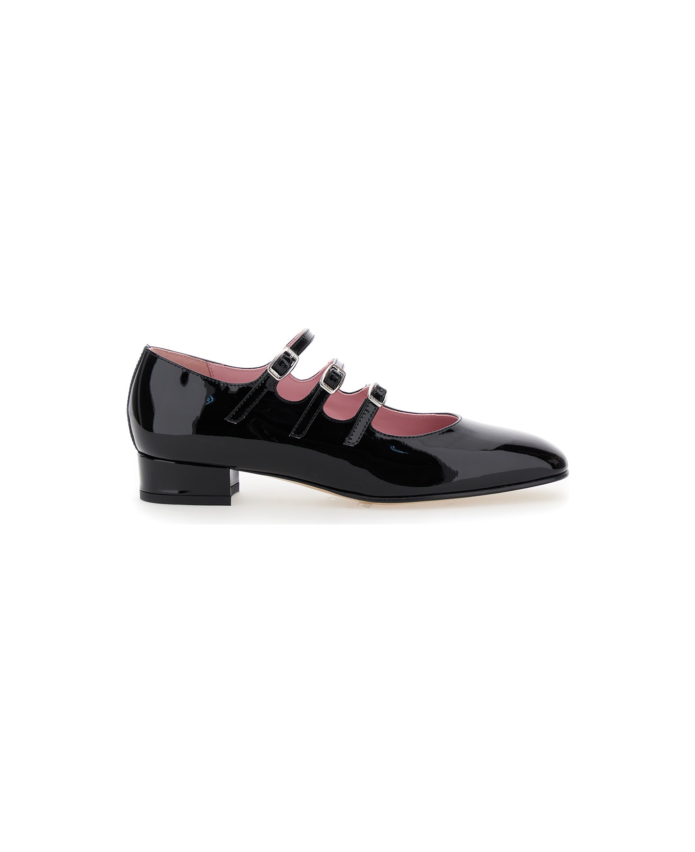 Carel 
kina
 Black Mary Janes With Straps And Block Heel In Patent Leather Woman - Black