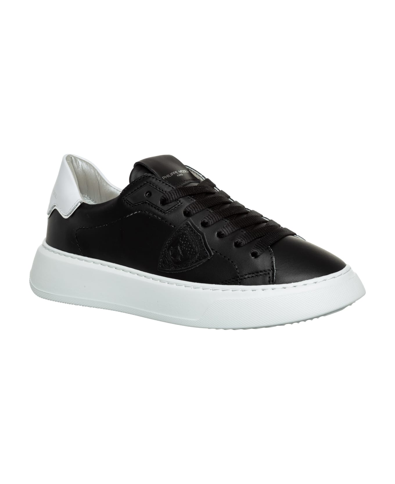 Philippe Model Temple Leather Sneakers - Noir - Blanc