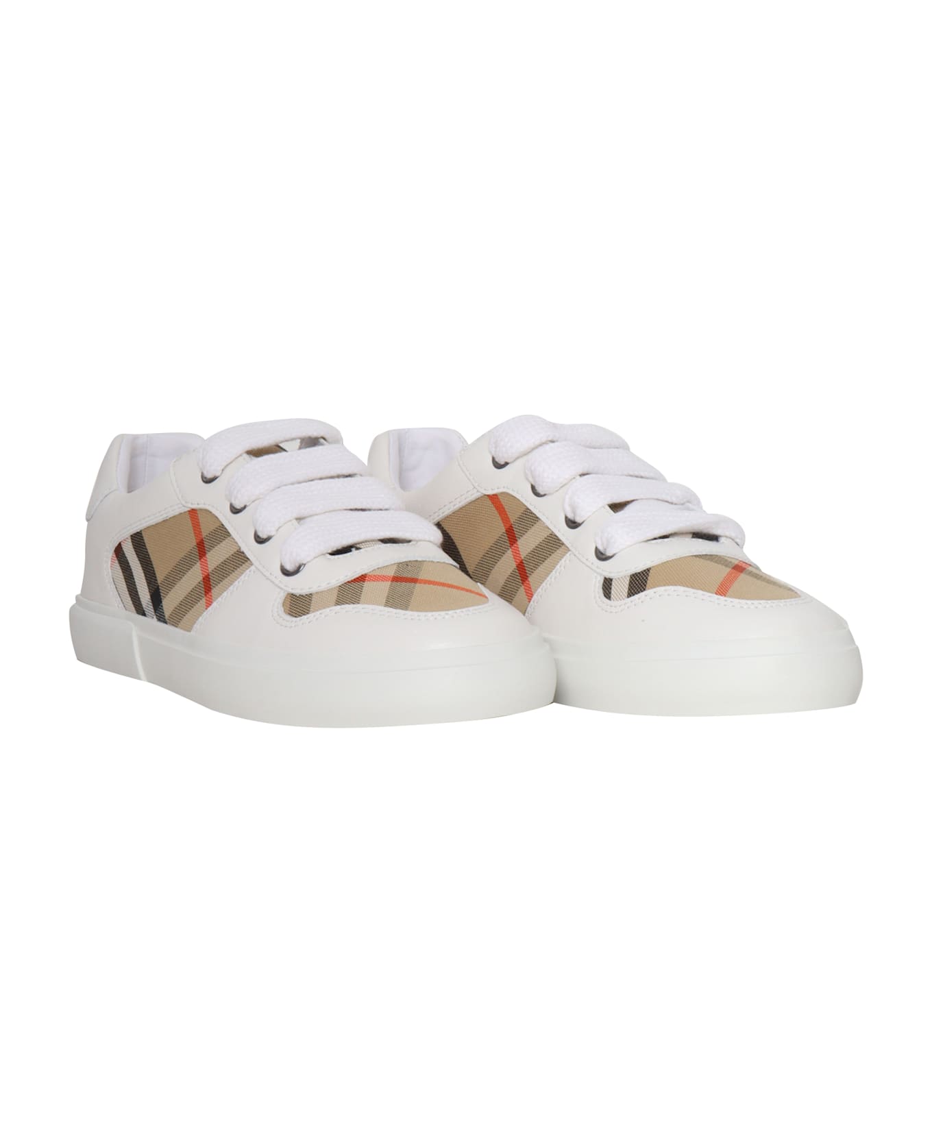 Burberry Kid Vulcansed Trainr - BEIGE