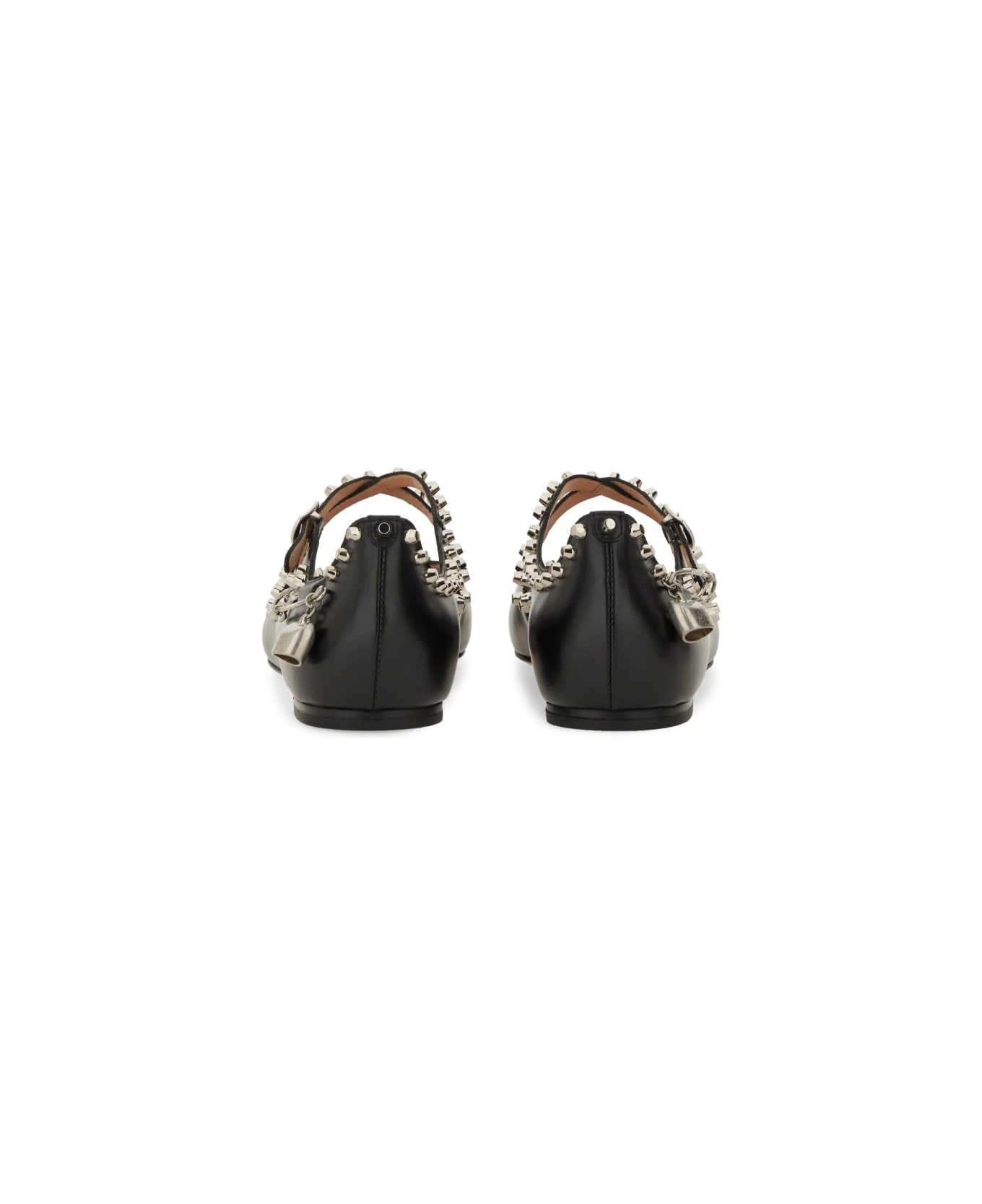 Bally 
ballyrina
 Black Leather Ballet Flats With Studs - BLACK