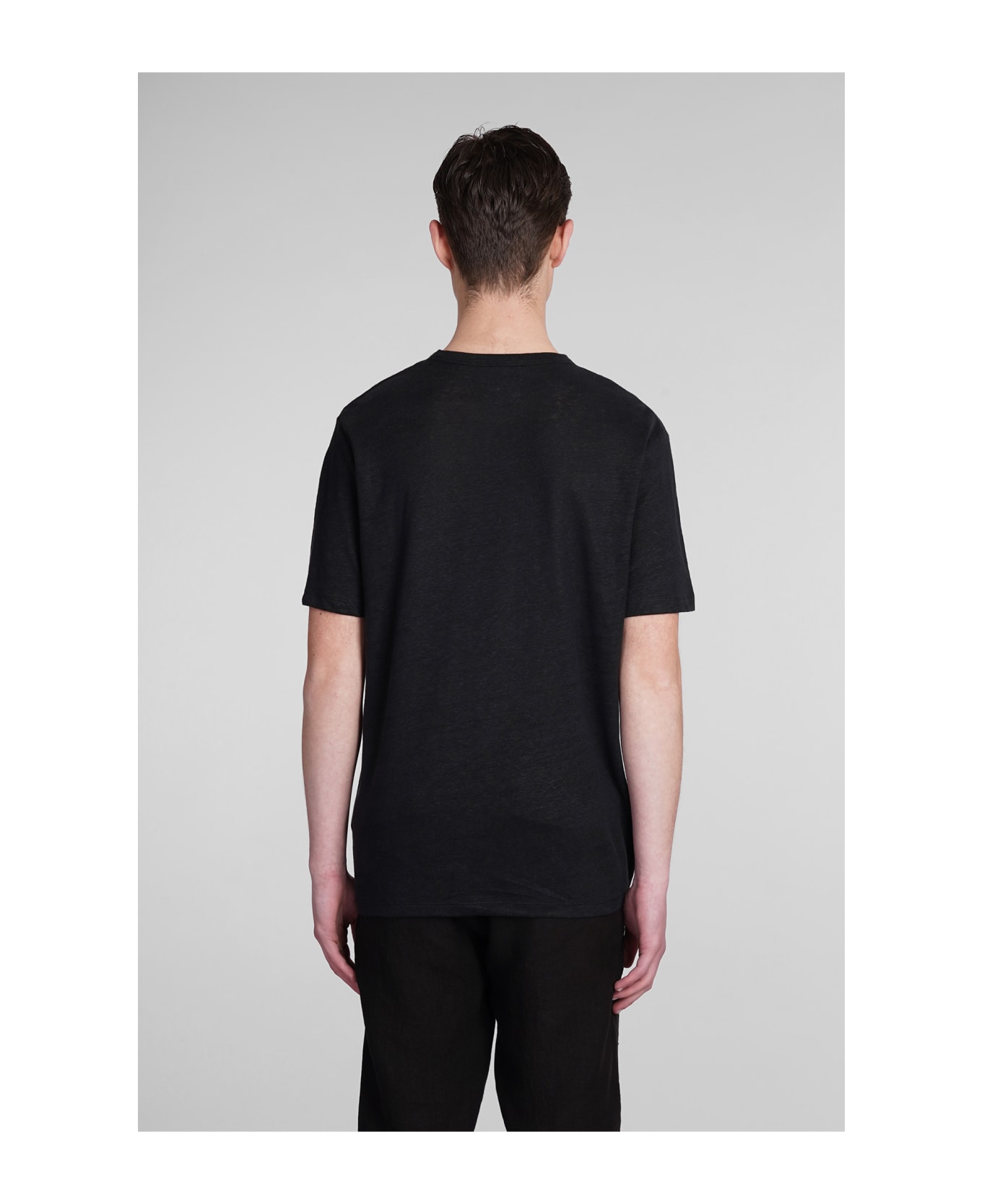 MC2 Saint Barth Ecstasea T-shirt In Black Linen - black