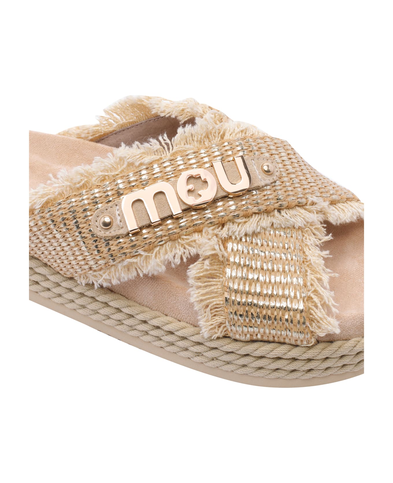 Mou Criss-cross Sandals - Beige