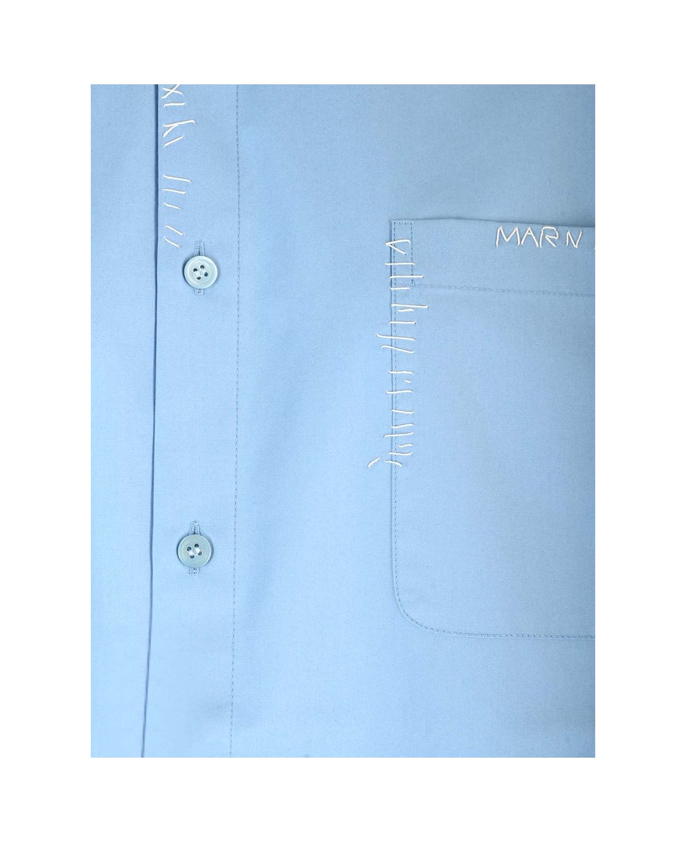 Marni Camicia In Popeline Color Block - Light blue