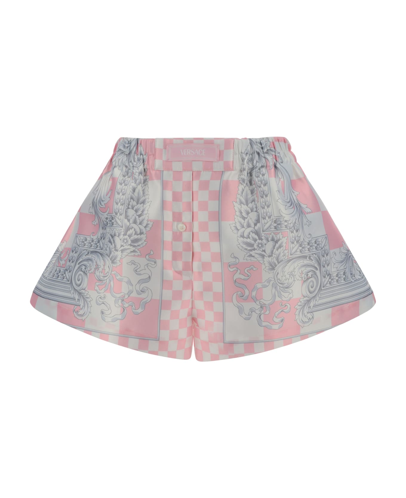 Versace Bermuda Shorts - Pastel Pink+white+silver