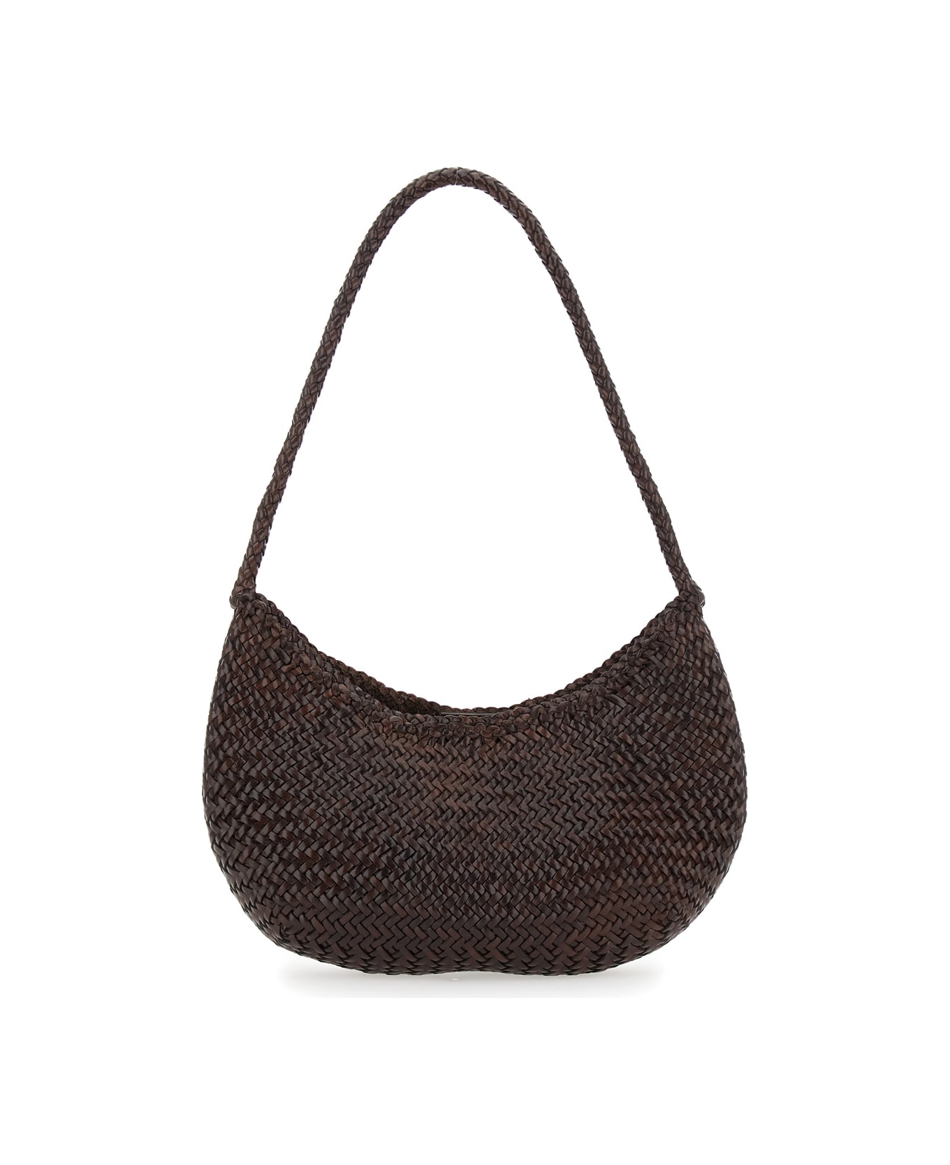 Dragon Diffusion 
nova Luna
 Brown Shoulder Bag In Woven Leather Woman - Brown
