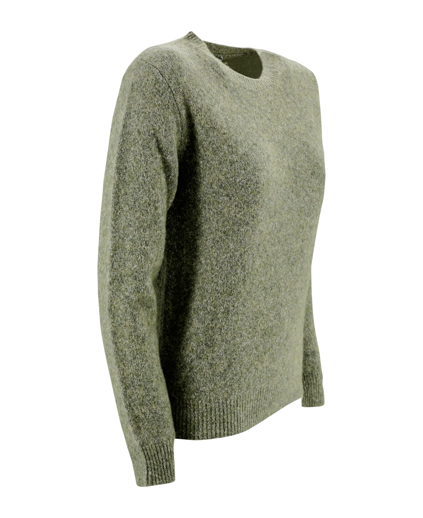 Kangra Crew-neck Wool Jumper - Militar green