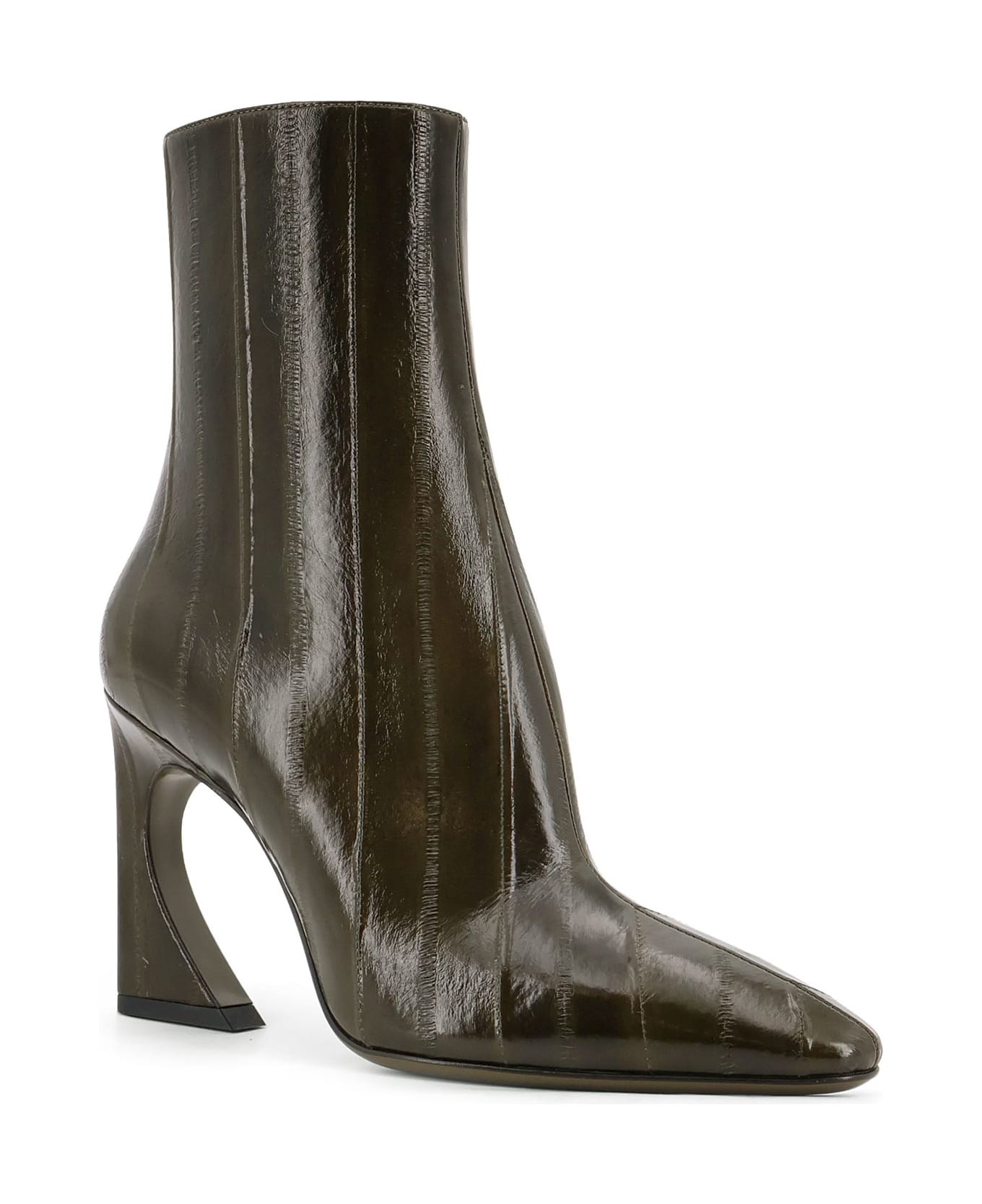Fendi Arco Hagfish Leather Ankle Boots - Green
