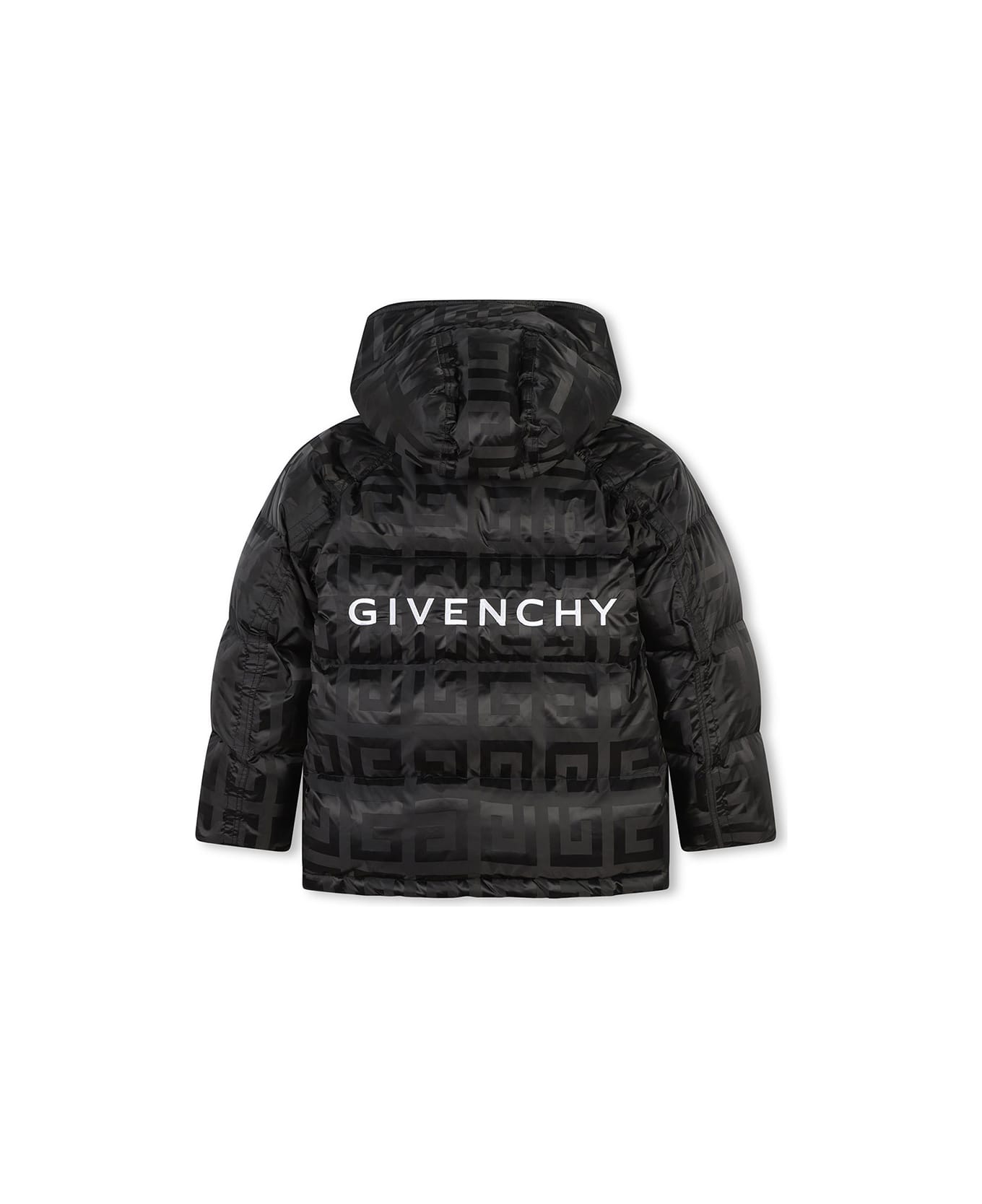 Givenchy Black Down Jacket With 4g Pattern - Black