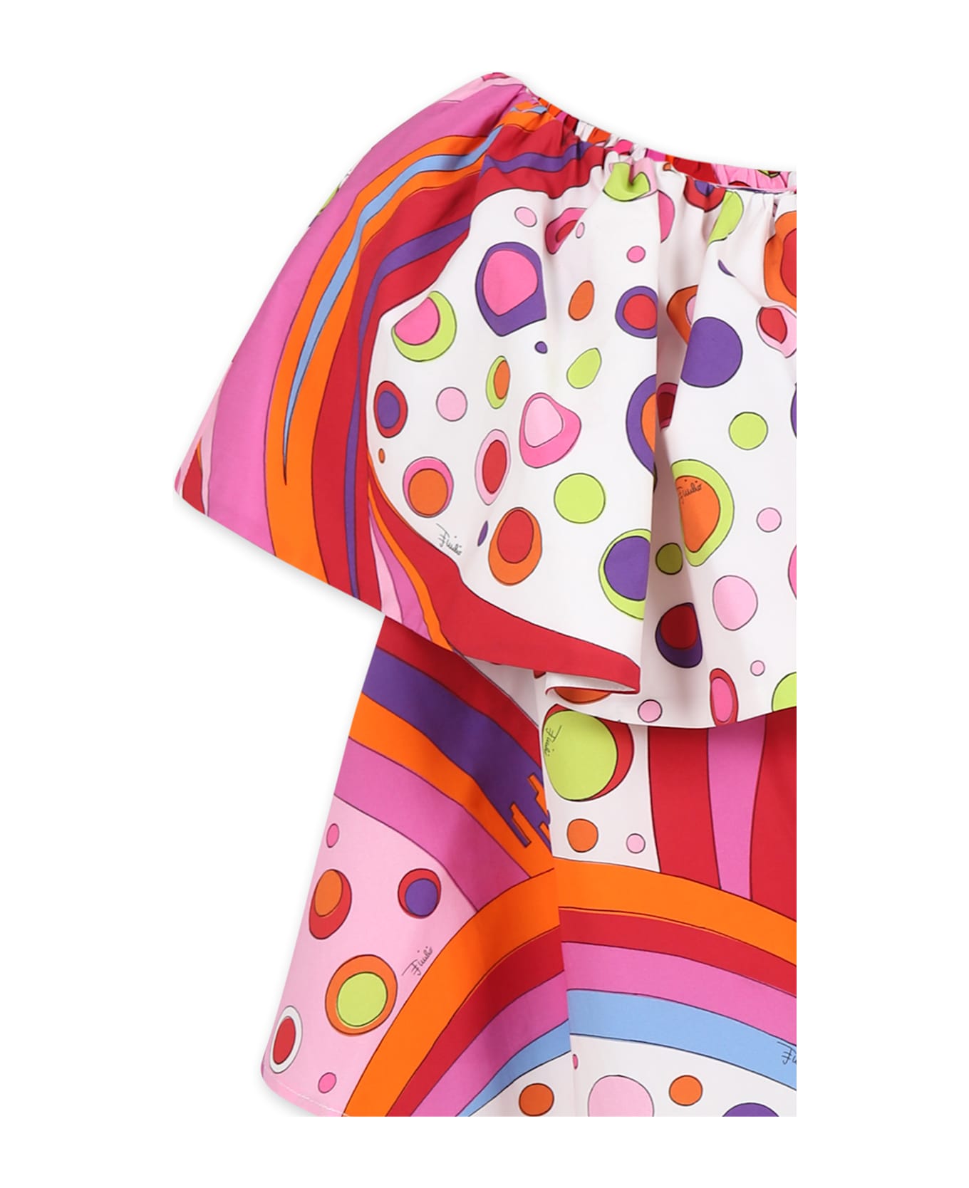 Pucci Multicolor Top For Girl With Marble Print - Multicolor