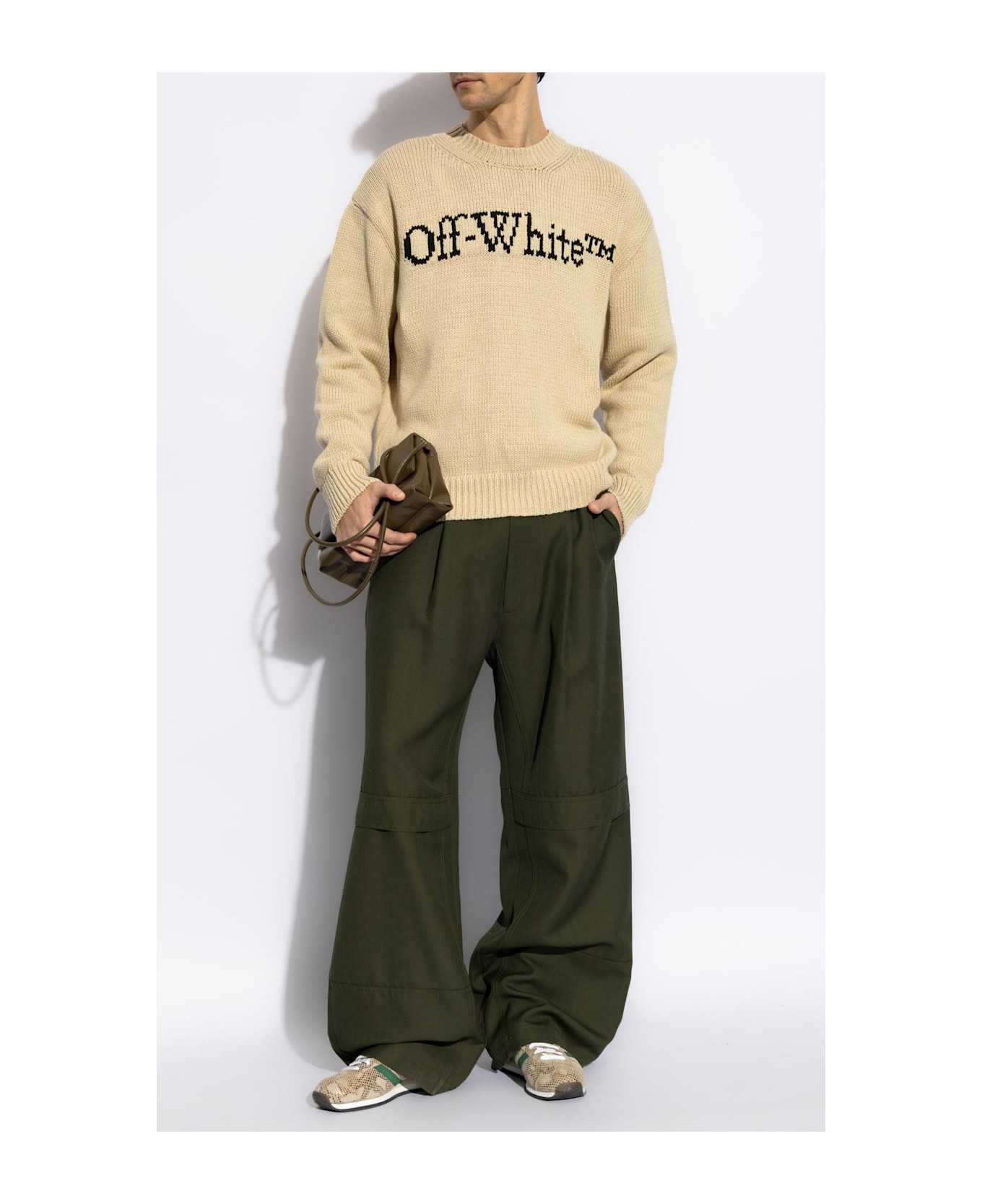 Off-White Sweater With Logo - Beige