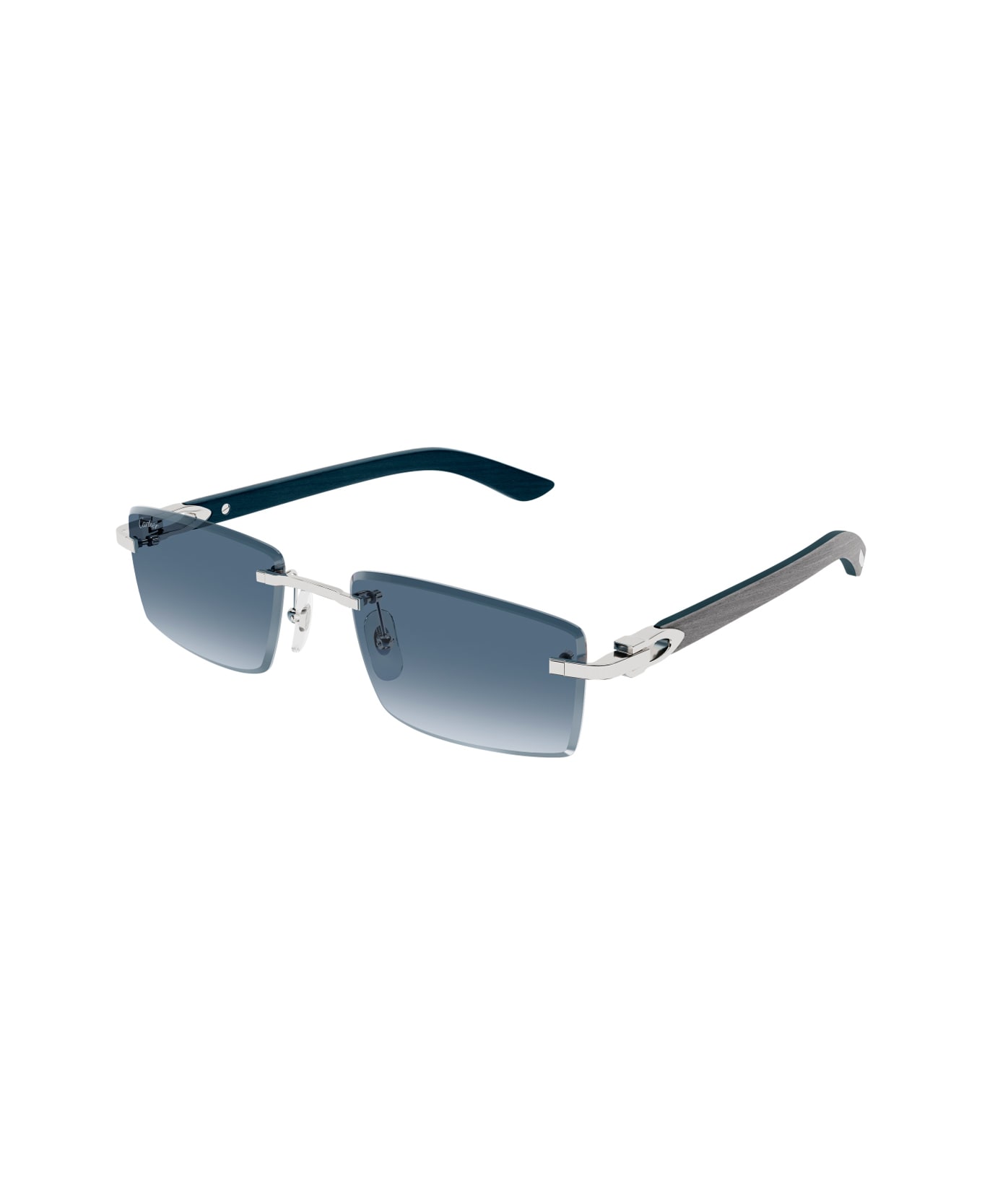 Cartier Eyewear Cartier Ct0582s Décor C Allongé De Cartier 004 Silver Grey Blue Sunglasses - Argento