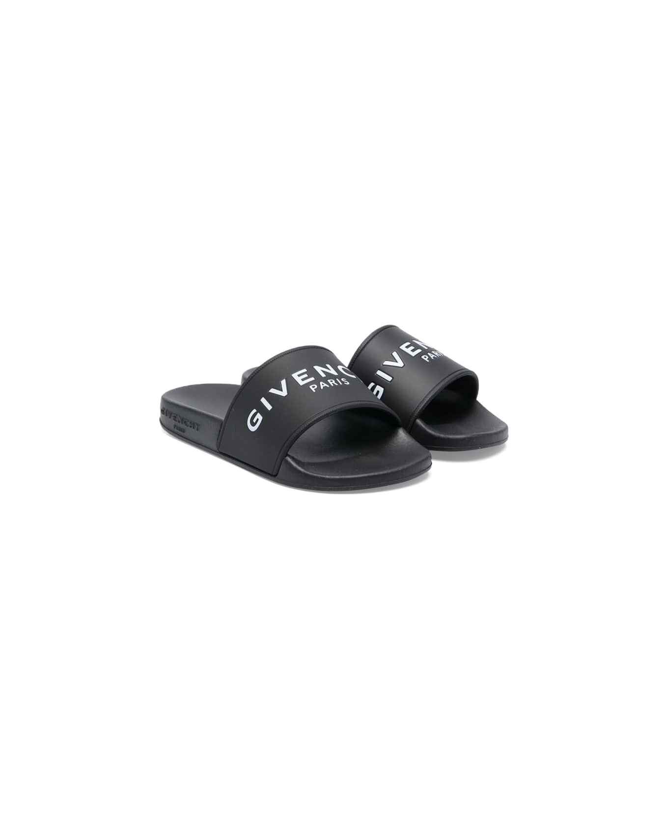 Givenchy Rubber Logo Slippers - BLACK