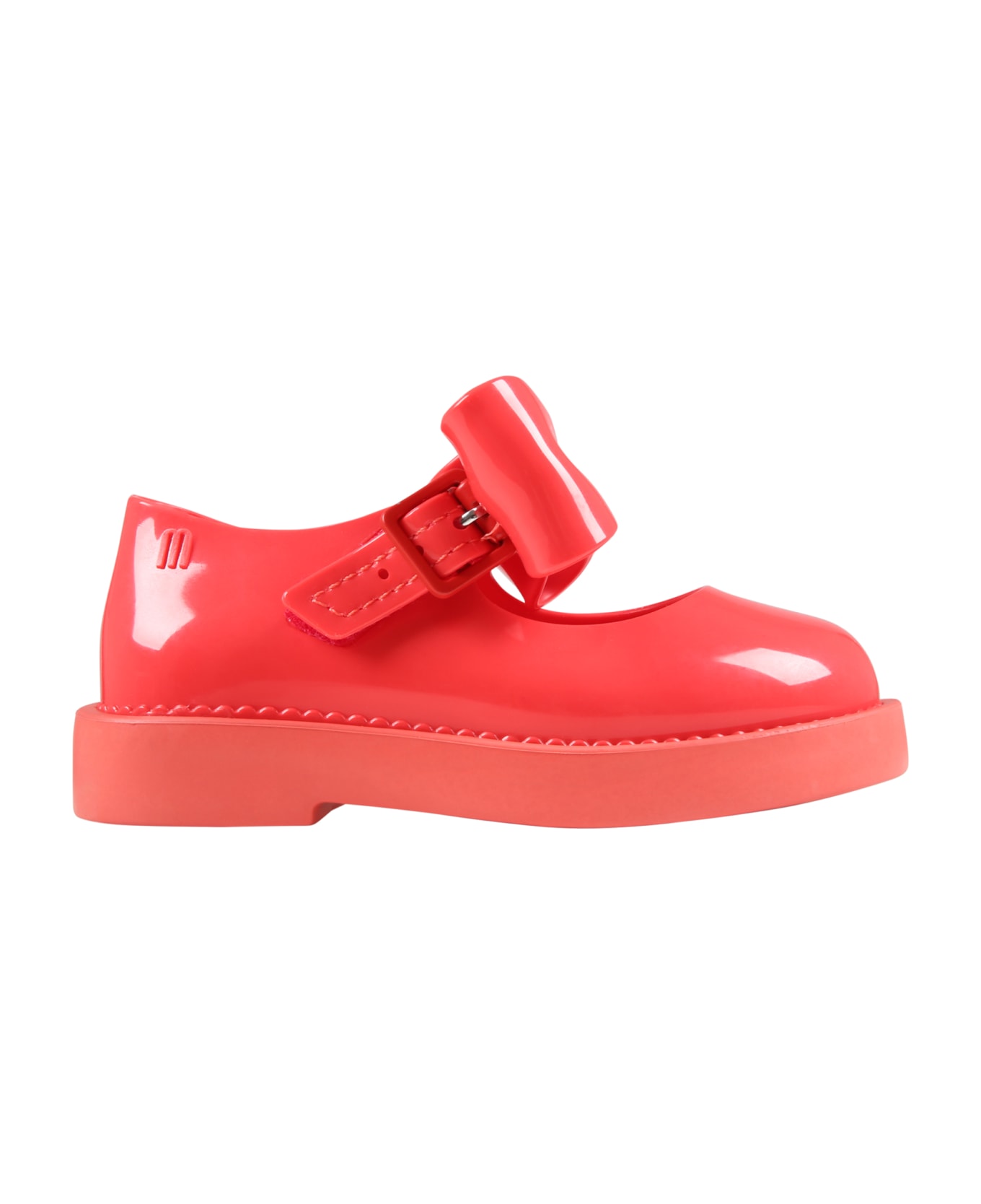 Melissa Red Ballerina Flats For Girl With Bow - Red