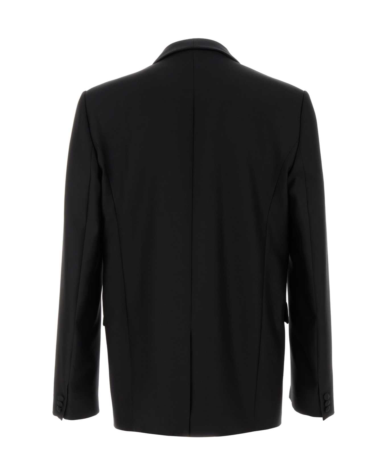Loewe Black Wool Blend Blazer - BLACK