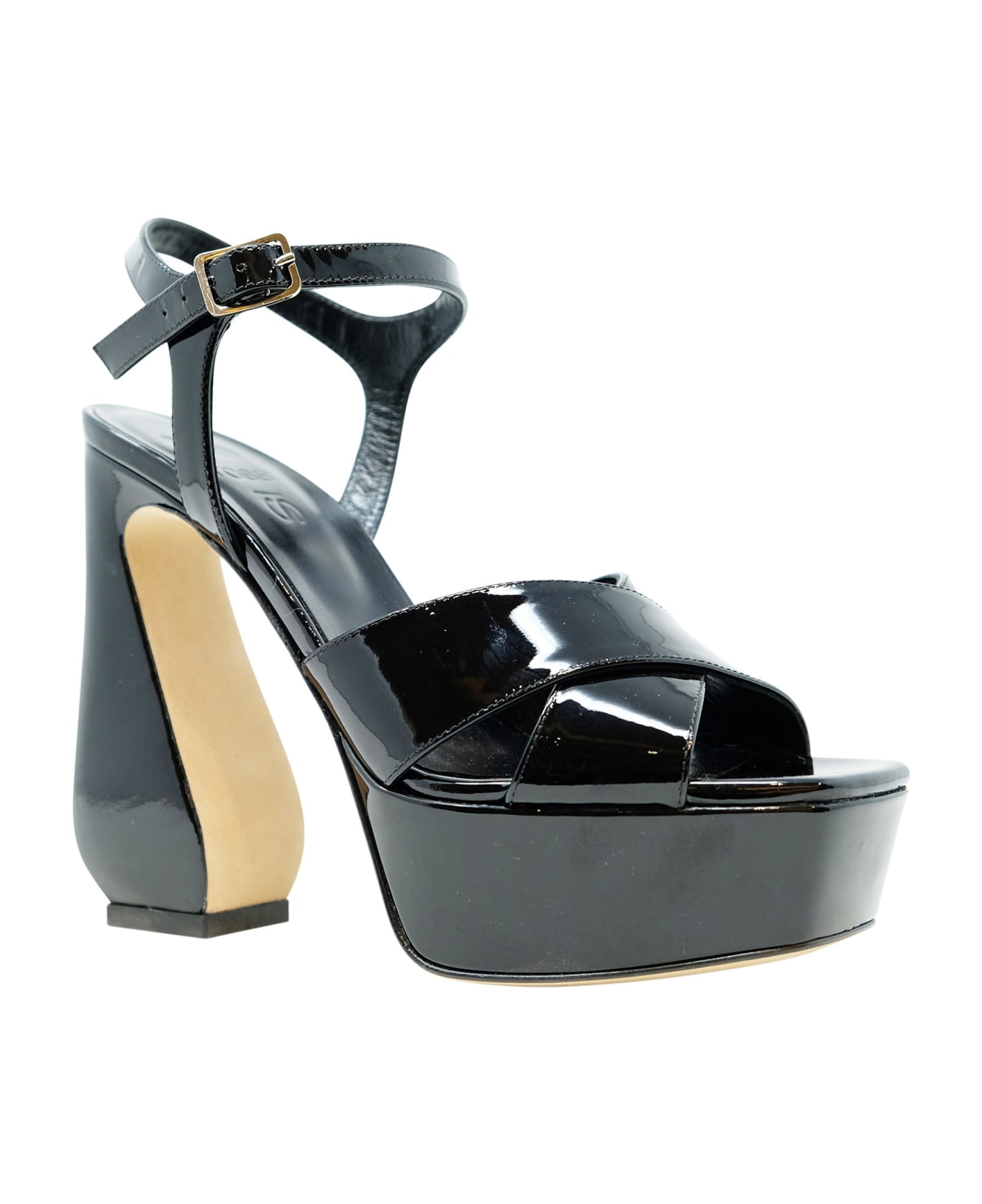 SI Rossi Black Patent Leather Sandals