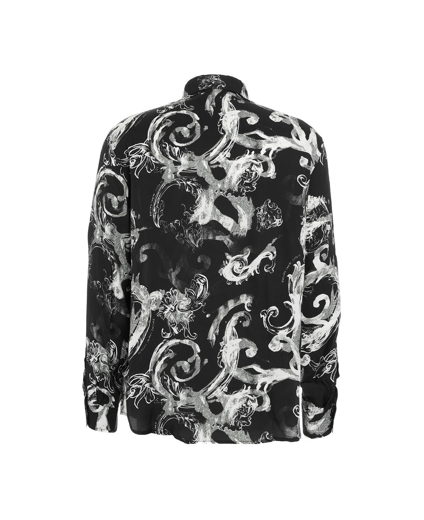 Versace Jeans Couture Allover Printed Long-sleeved Shirt - BLACK/NEUTRALS