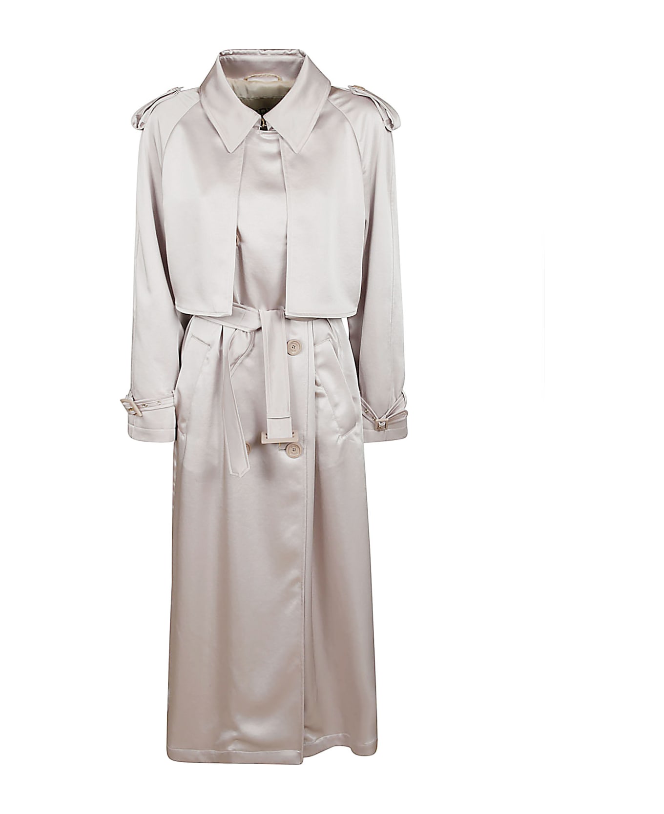 Herno Rear Slit Double-breasted Trench - Ghiaccio/Beige