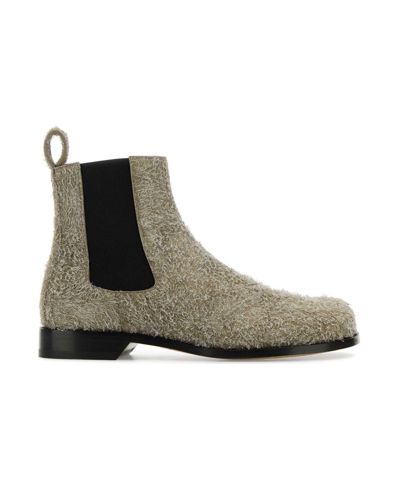 Loewe Khaki Suede Campo Chelsea Ankle Boots - KHAKIGREEN