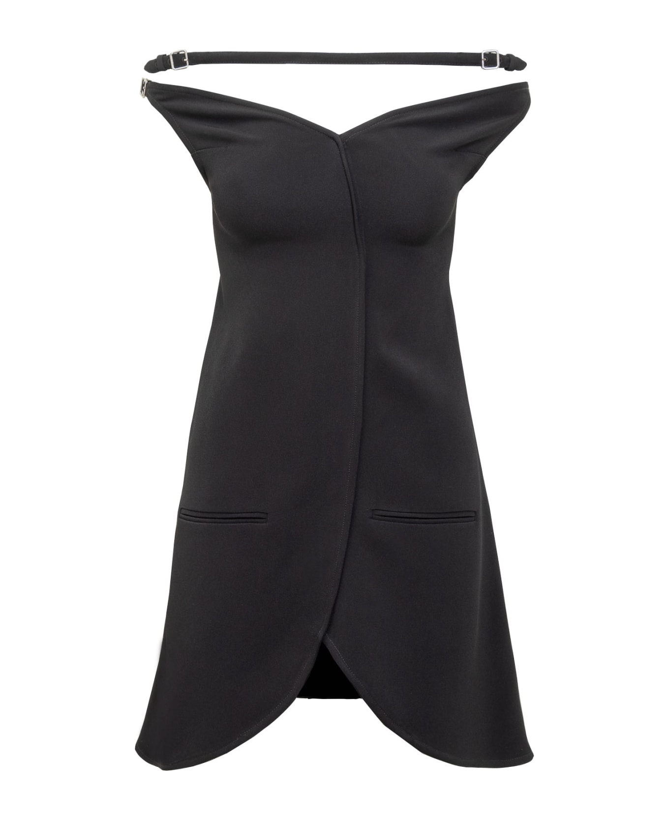 Courrèges Ellipse Mini Dress - BLACK