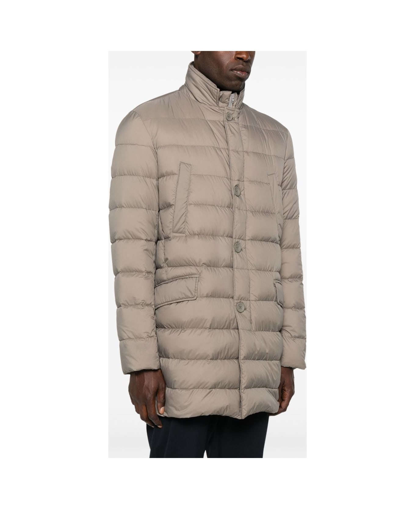 Herno Quilted Padded Coat - Grey