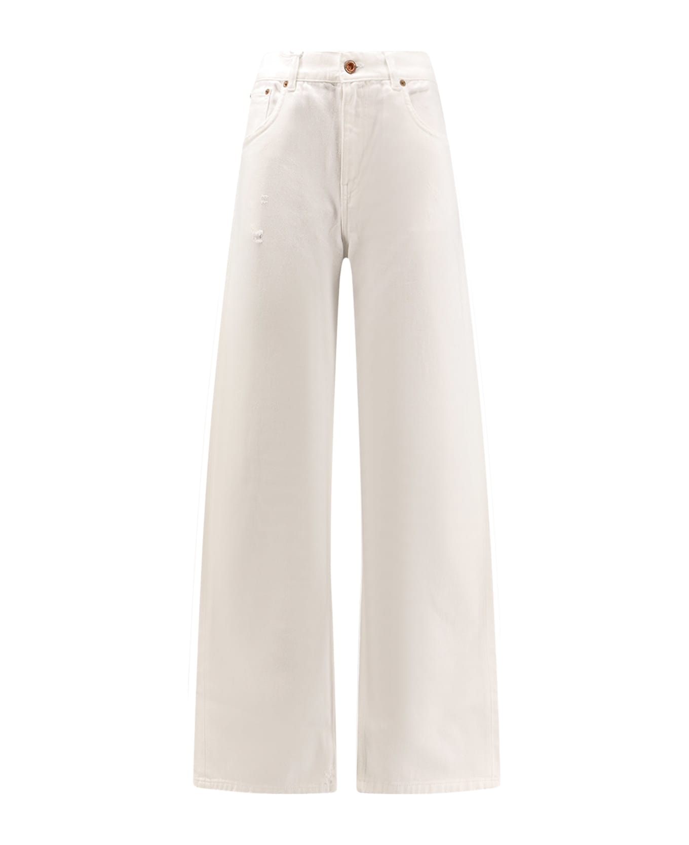 Aspesi Wide Leg Denim Trousers - White デニム
