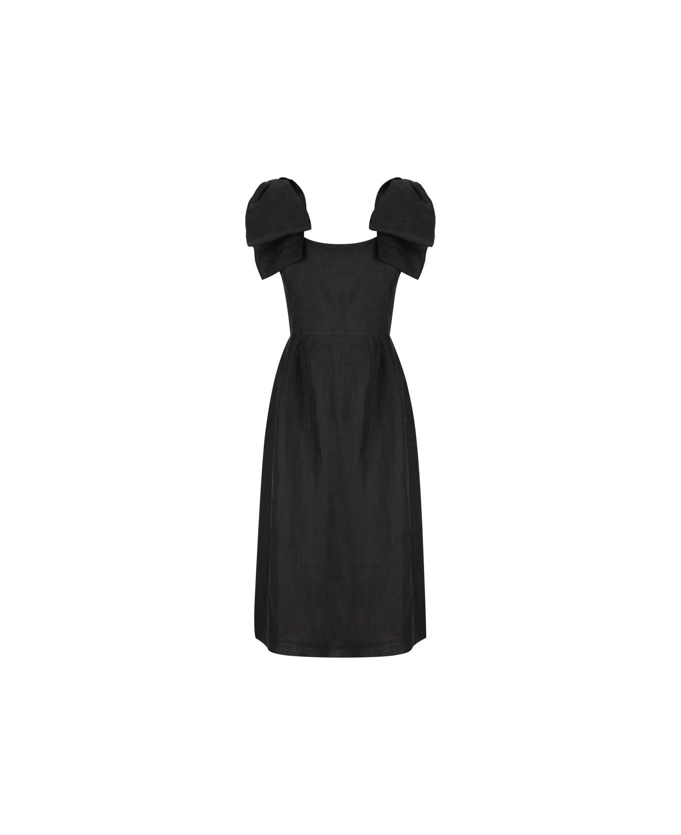 Chloé Bow-strap Midi Dress - Black