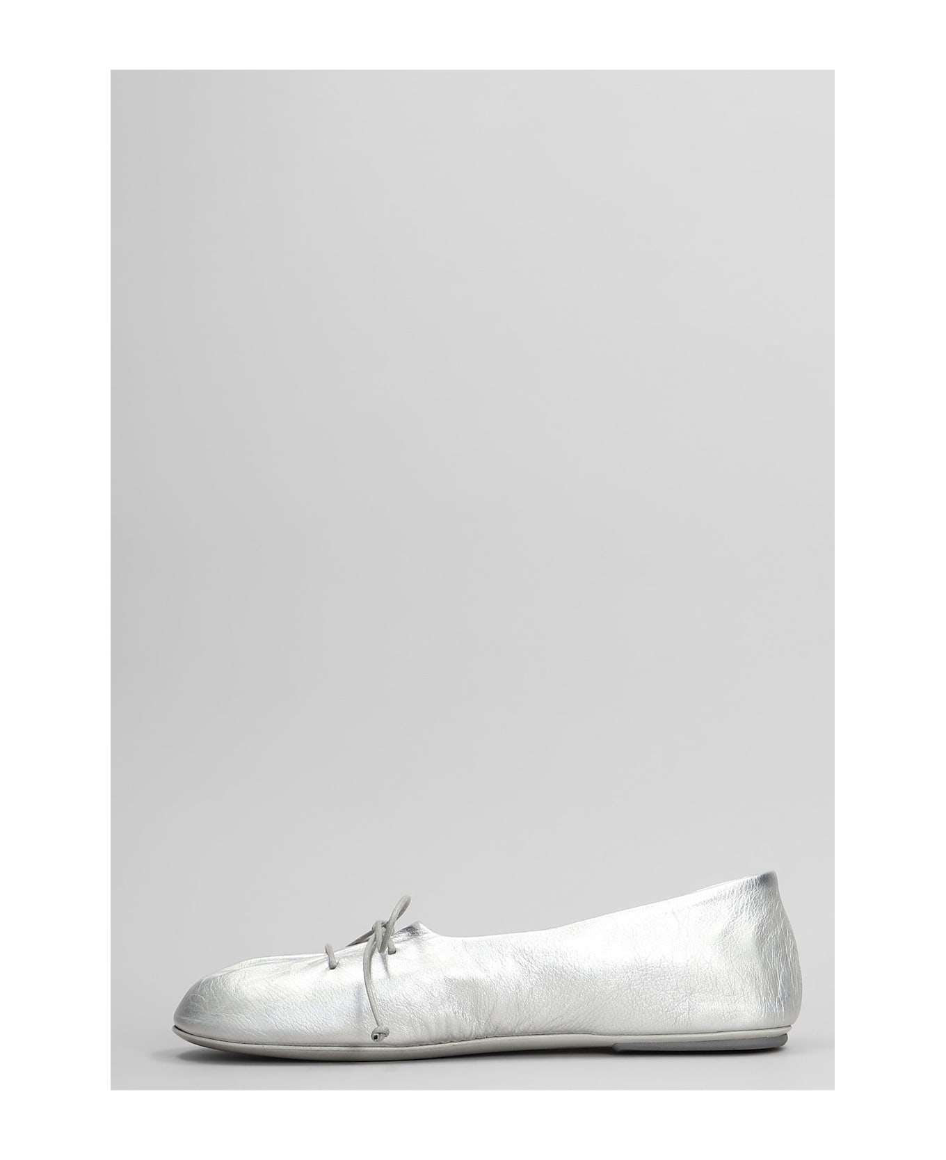 Marsell Girella Ballet Flats In Silver Leather - silver